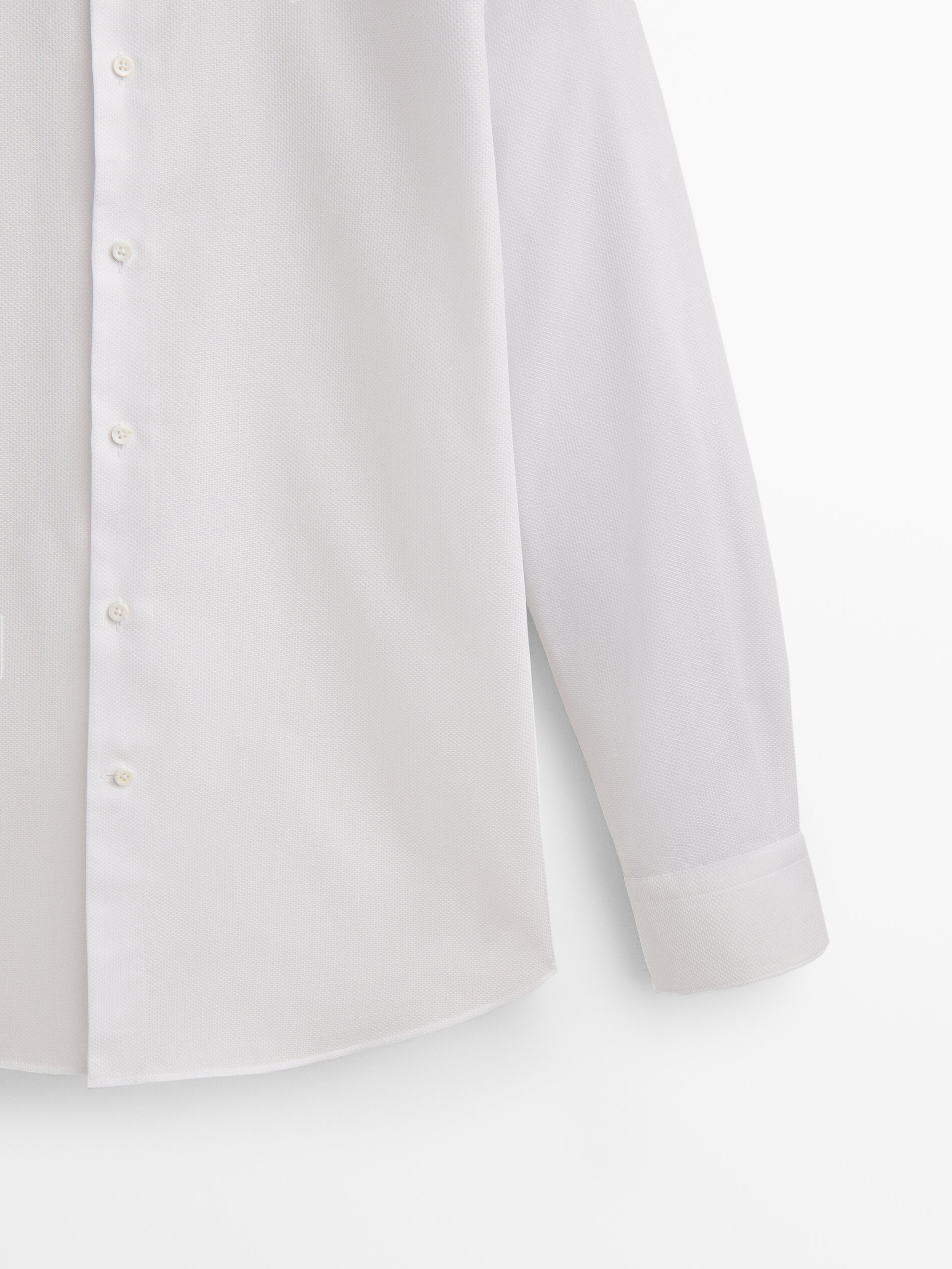 Camisa estructura dobby easy iron slim fit - BLANCO