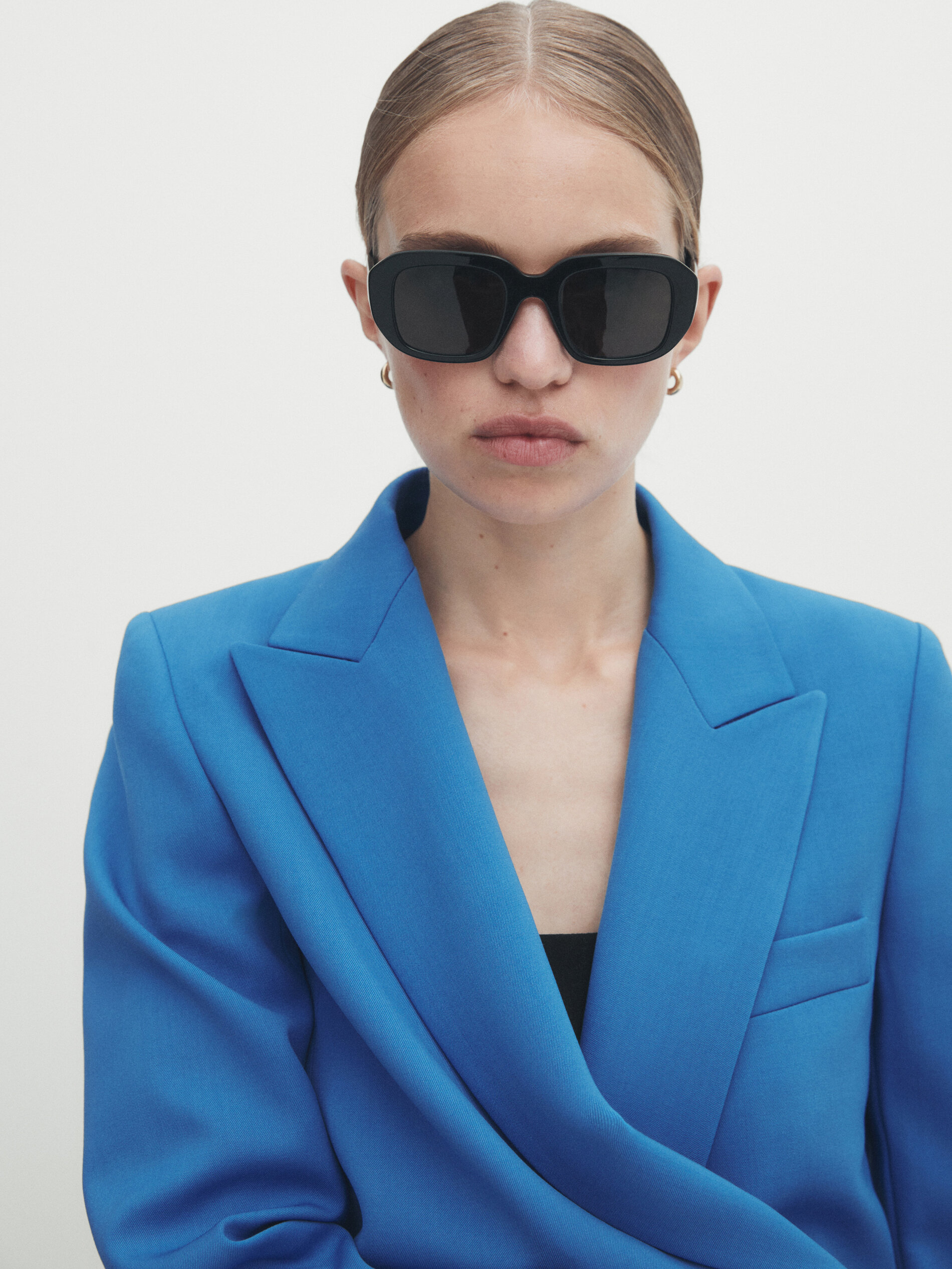 Americana traje mezcla lana dos botones - AZUL