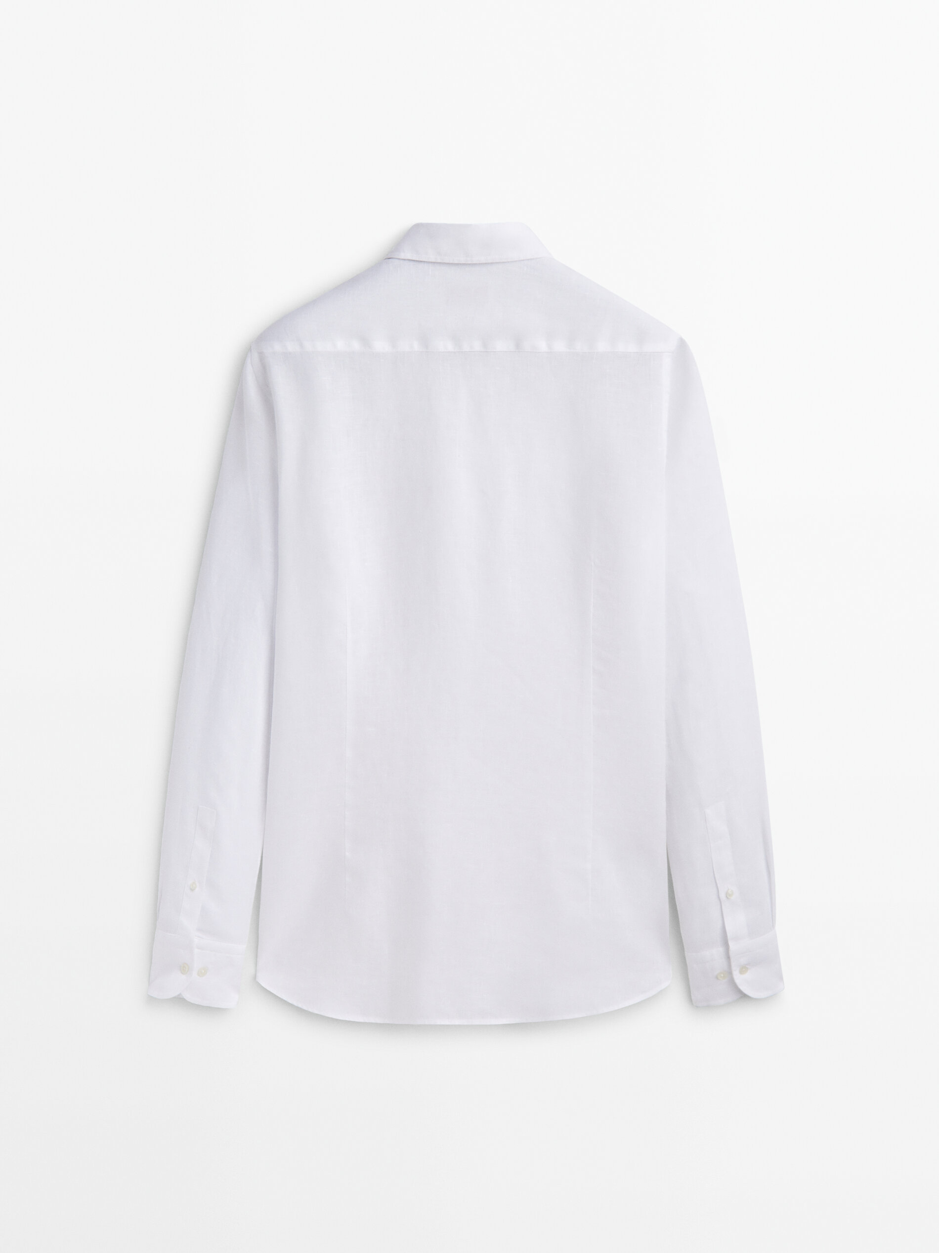 Camisa 100% lino tintado slim fit - BLANCO