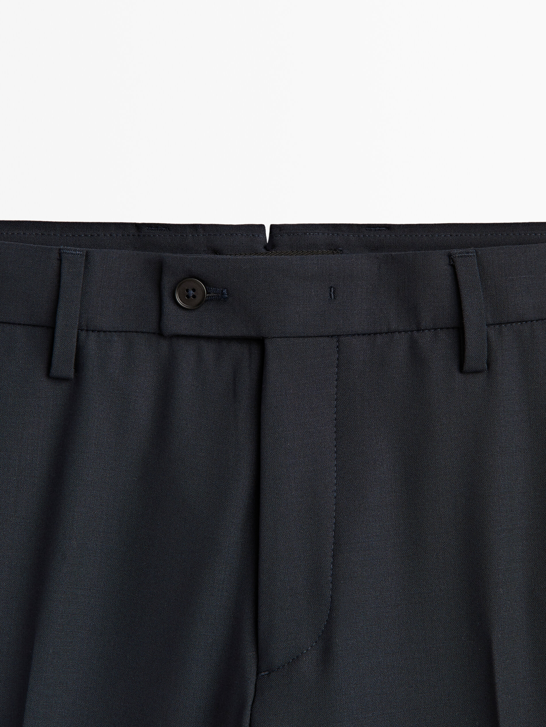 Pantalón traje azul mezcla lana -Studio - AZUL OSCURO