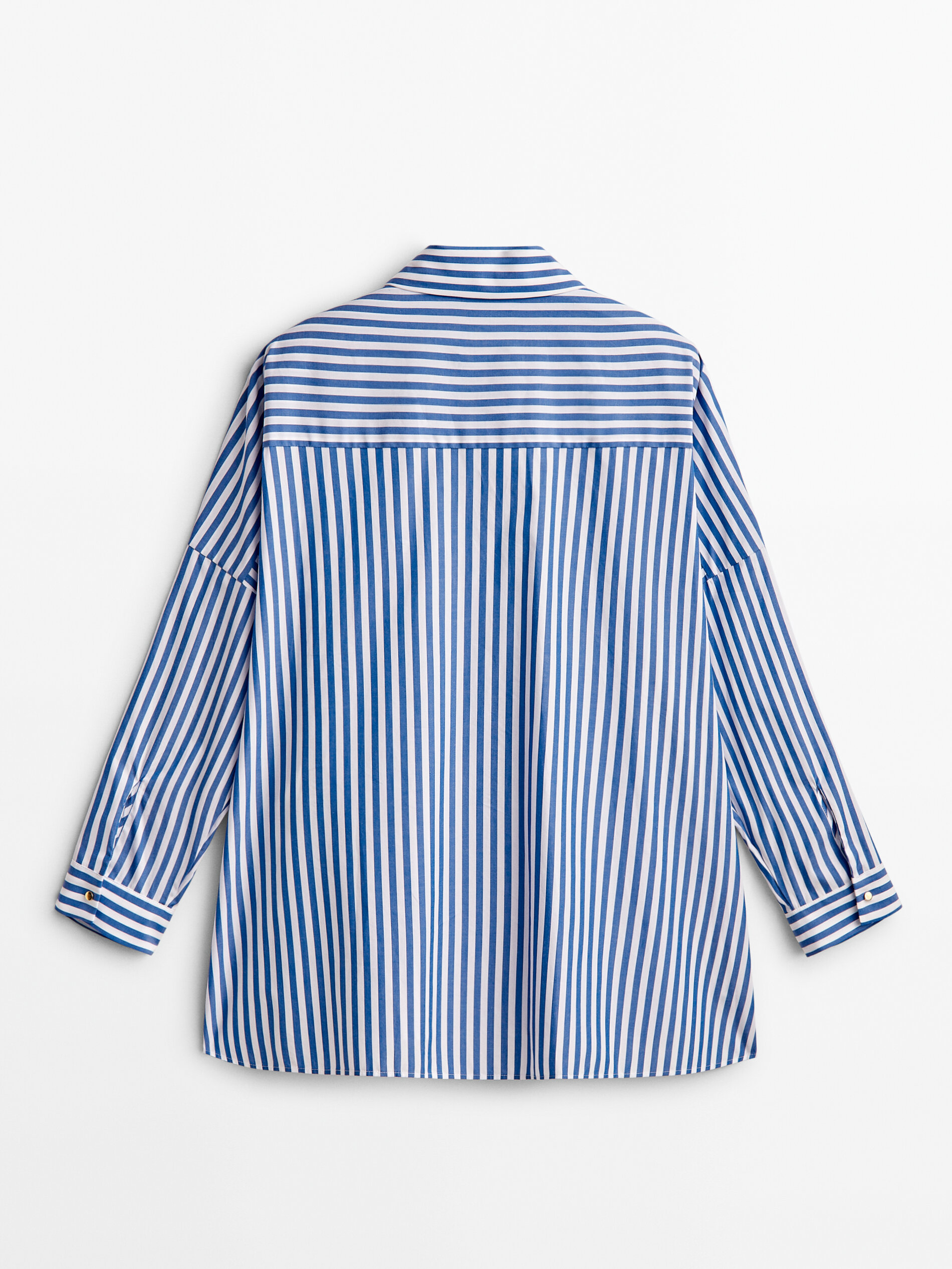 Camisa rayas popelín snaps -Studio - AZUL