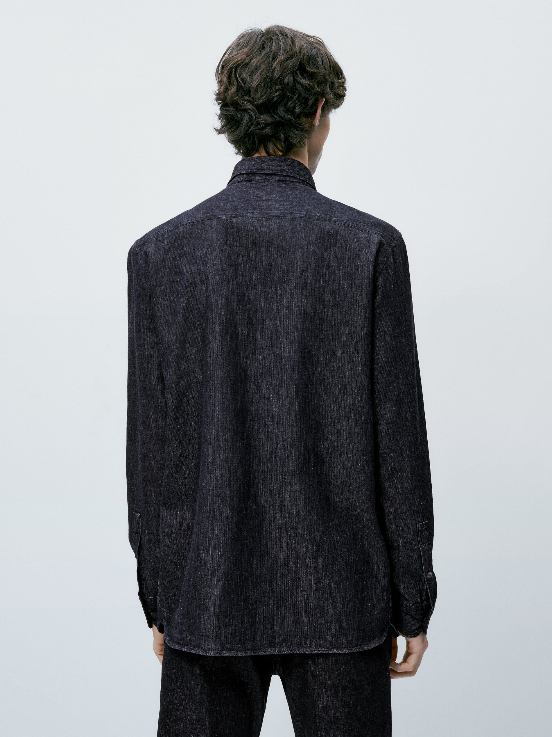 Camisa denim 100% algodón regular fit - AZUL OSCURO