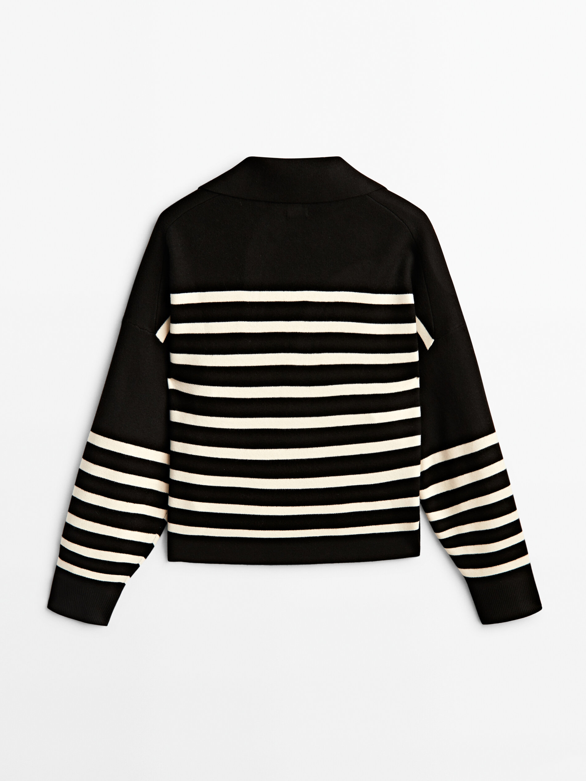 Jersey rayas cuello polo - NEGRO