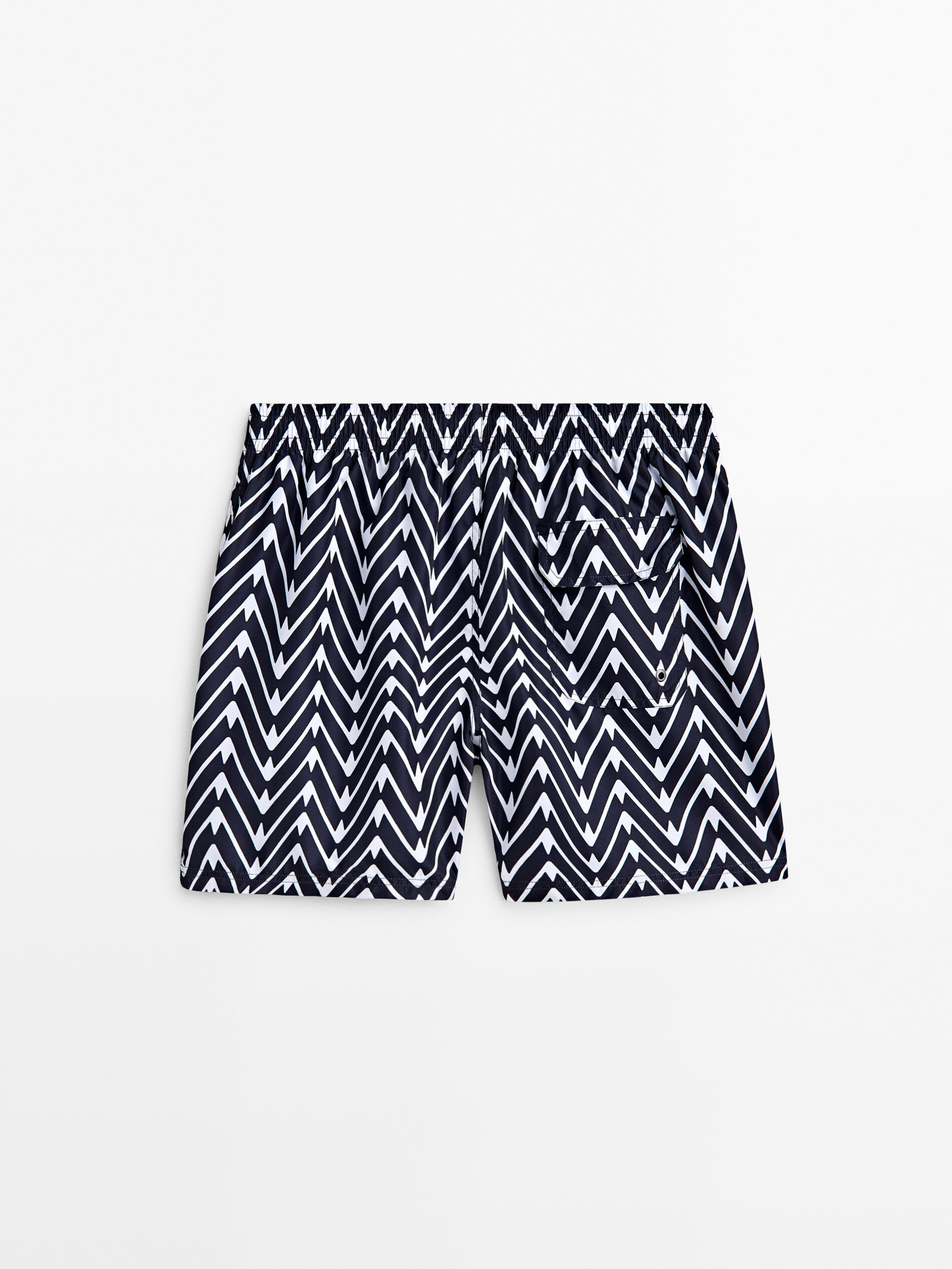 Bañador azul marino estampado zig zag - AZUL MARINO