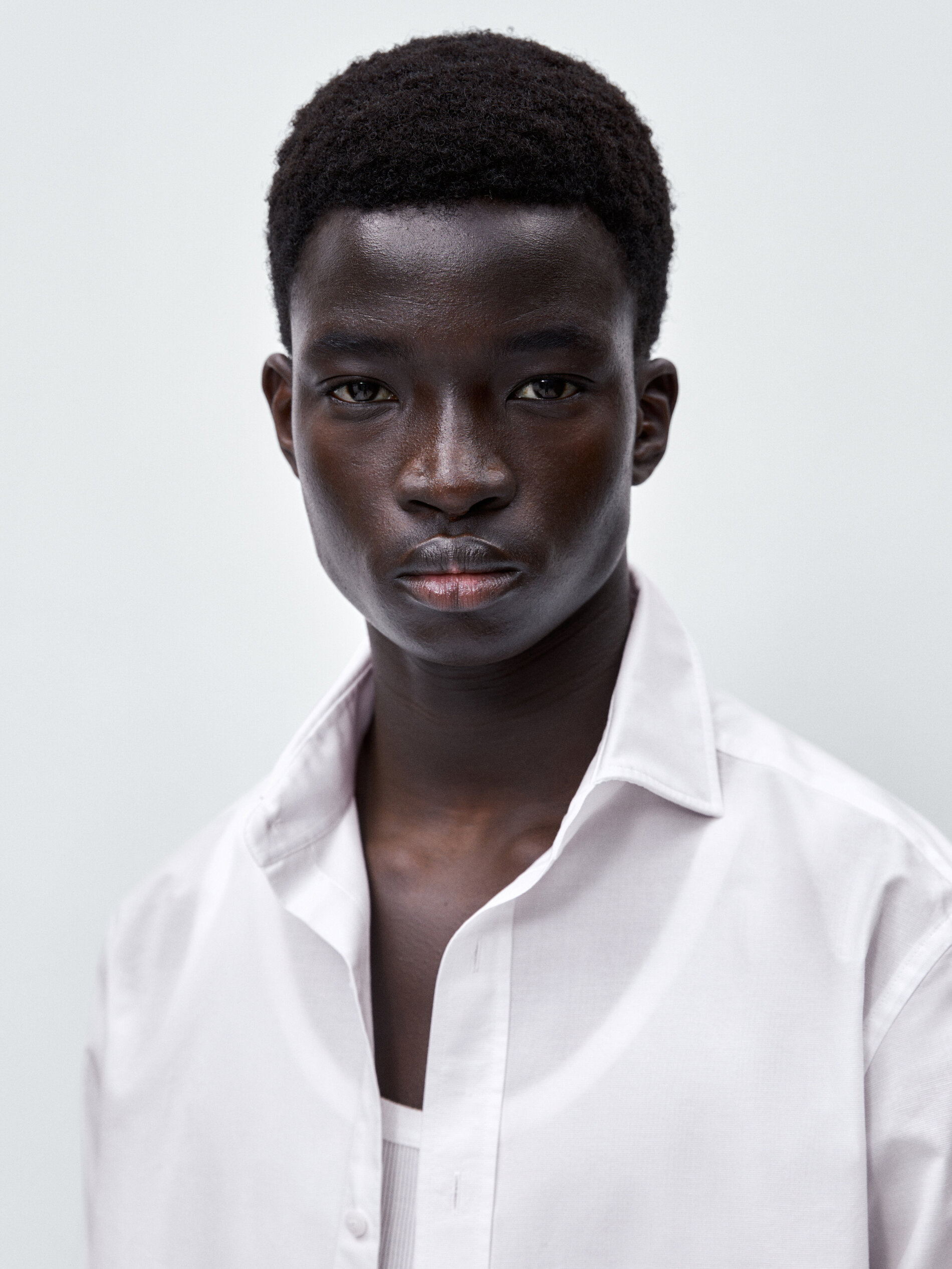 Camisa estructura algodón slim fit - BLANCO