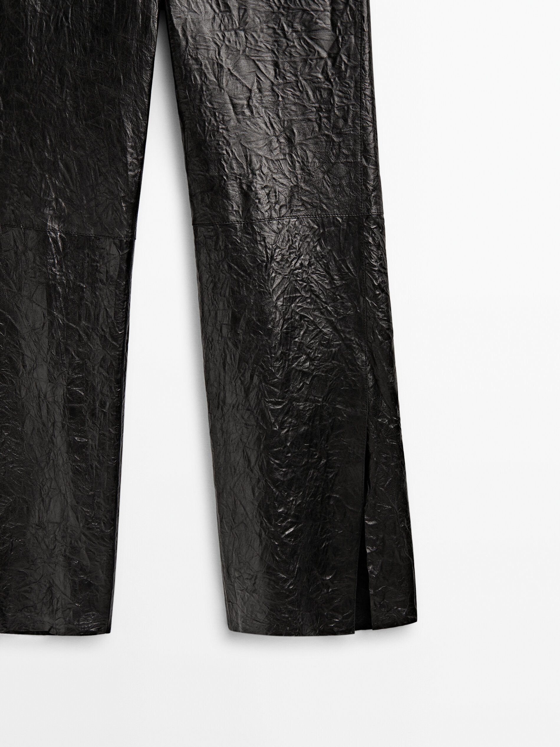 Pantalón piel napa craquelada Limited edition - NEGRO