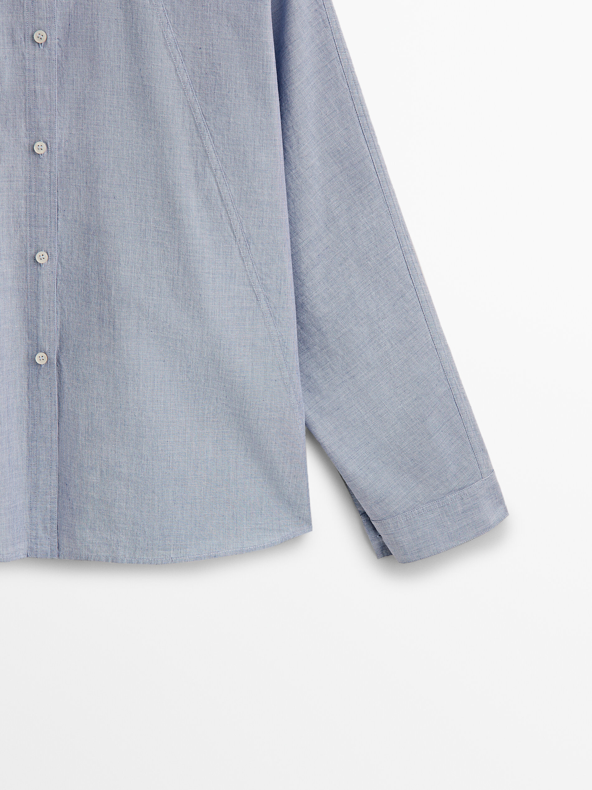 Camisa algodón chambray - AZUL