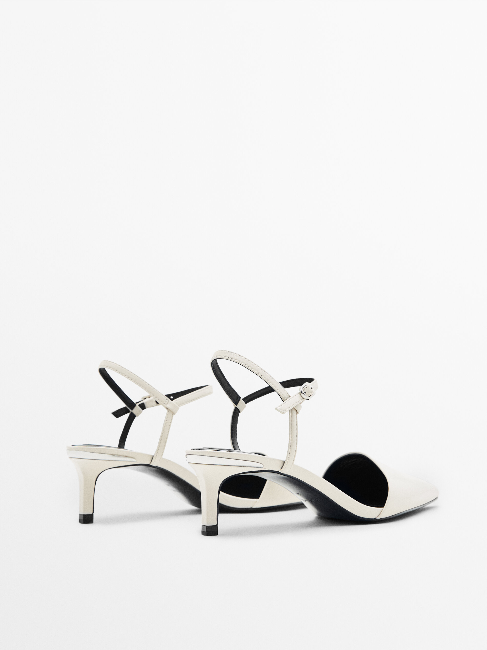 Zapato tacón piel destalonado - CRUDO