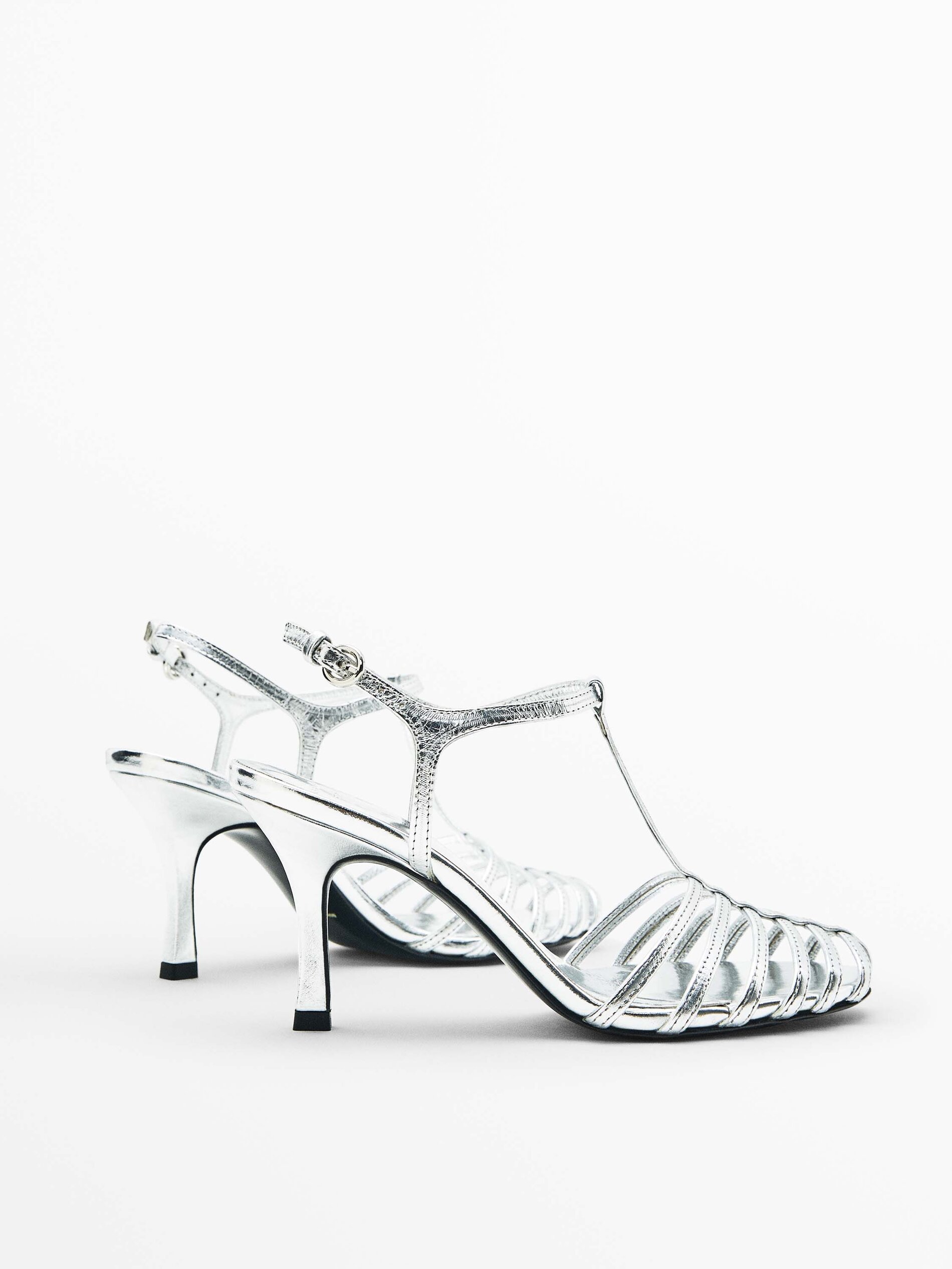 Cangrejera tacón laminado - Studio - PLATA