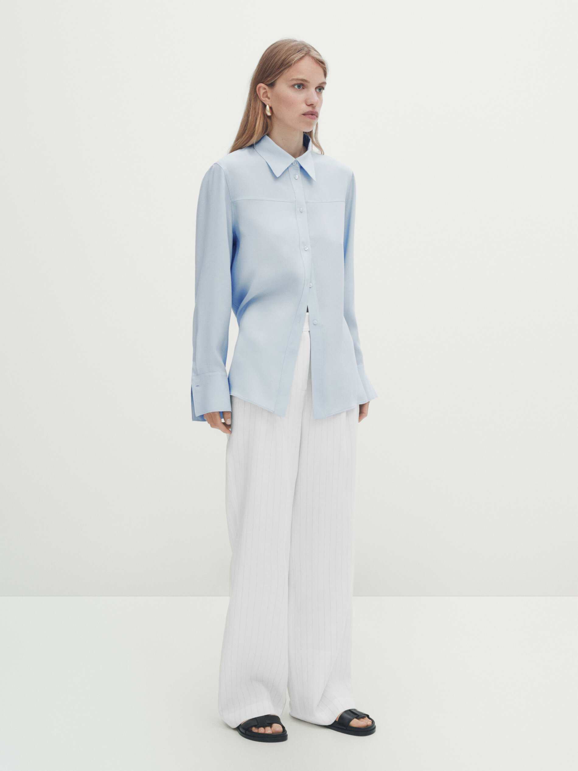 Camisa fluida - CELESTE