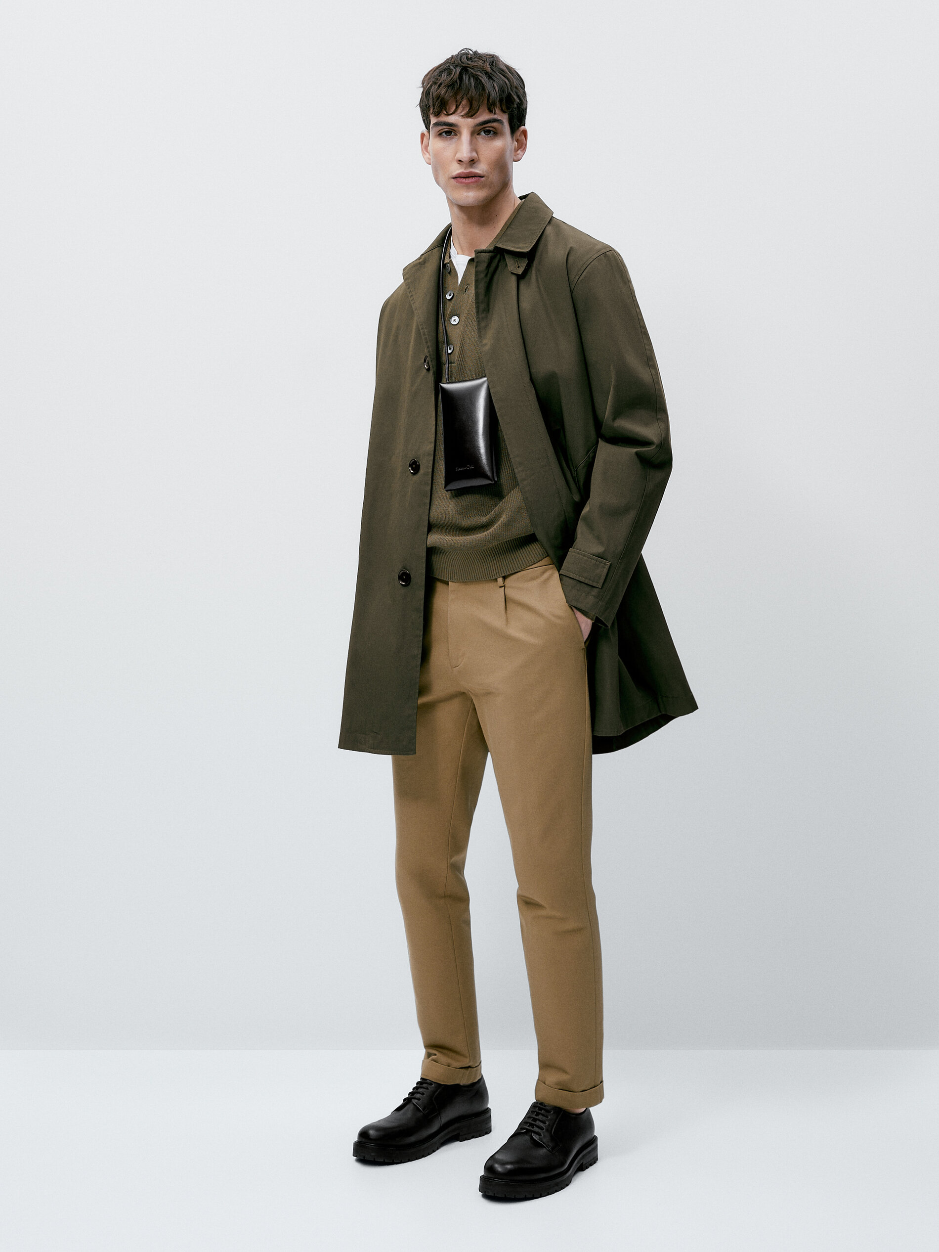 Chaqueta trench algodón - KAKI