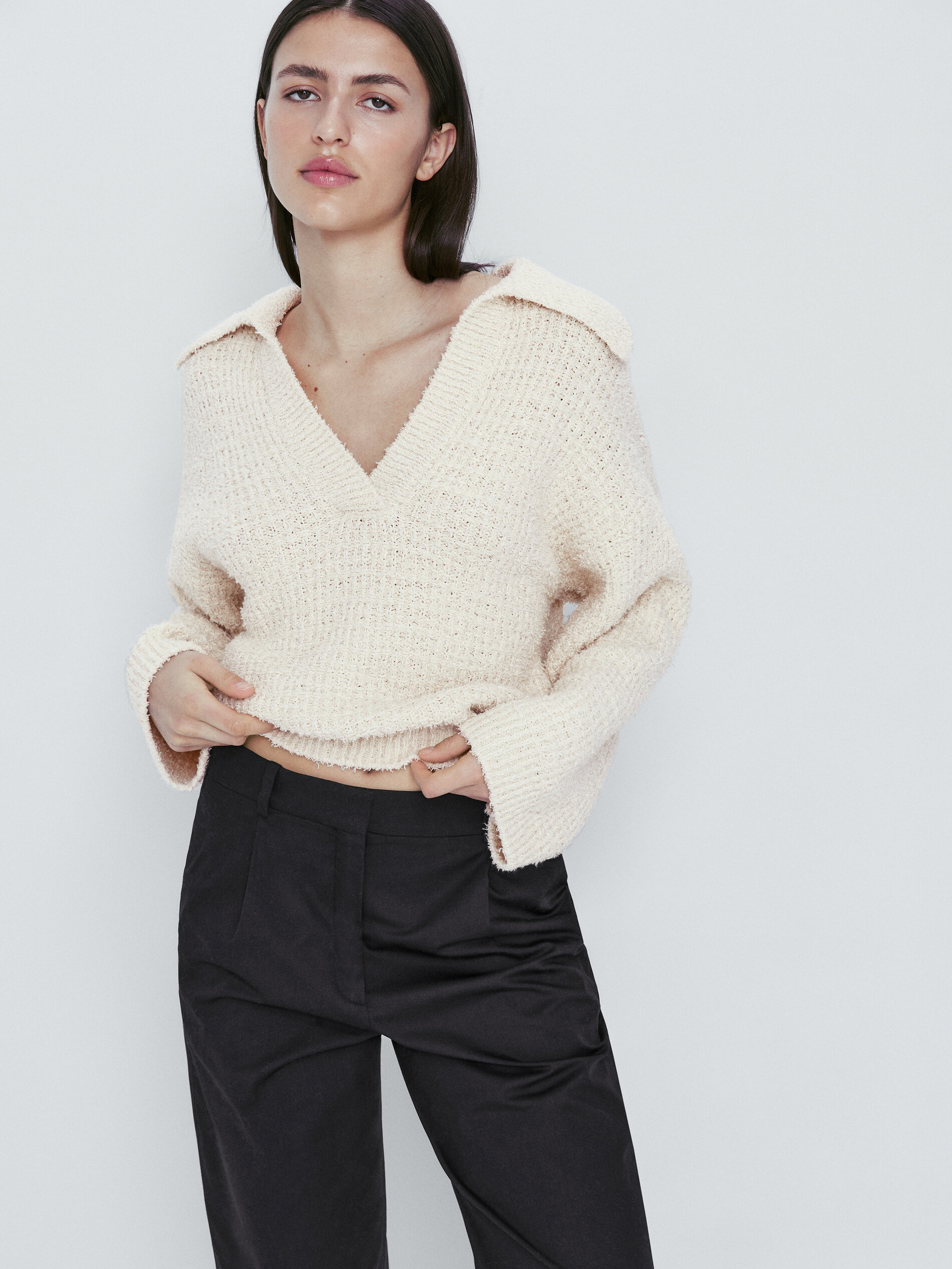 Pantalón chino mezcla algodón - AZUL MARINO