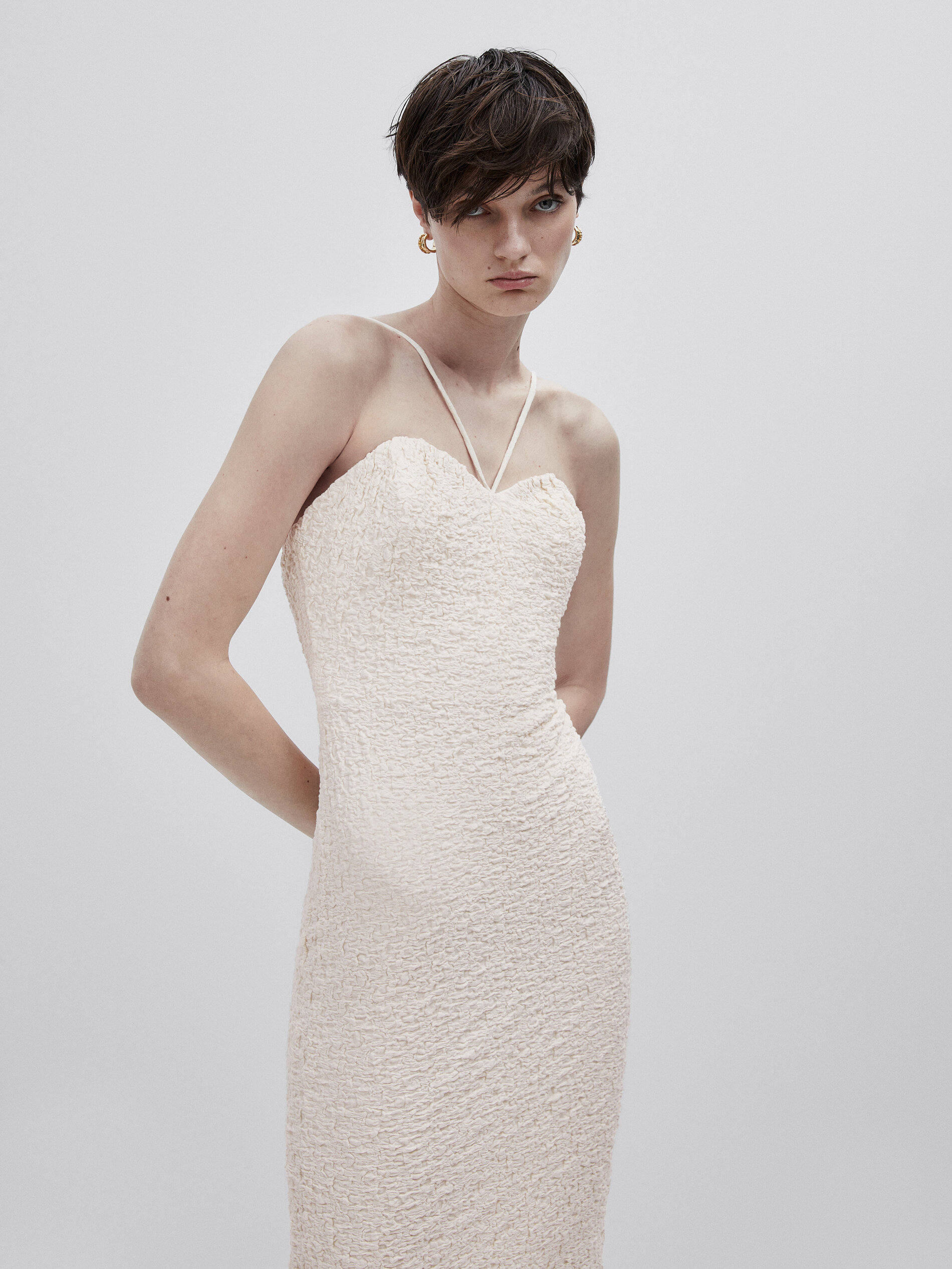 Vestido corsetero estructura tirantes -Studio - CRUDO