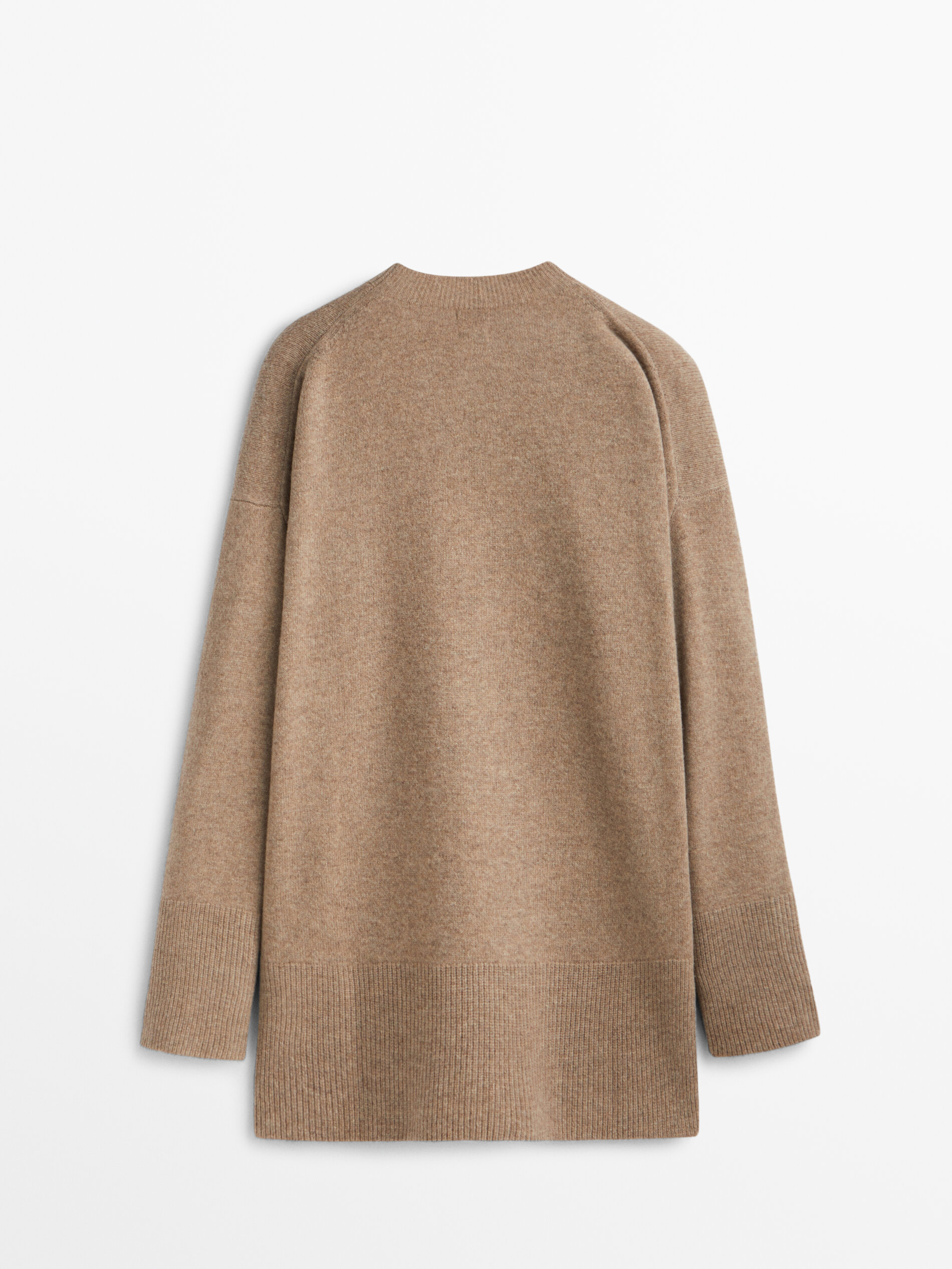 Cárdigan botones mezcla lana cashmere - CRUDO MEDIO