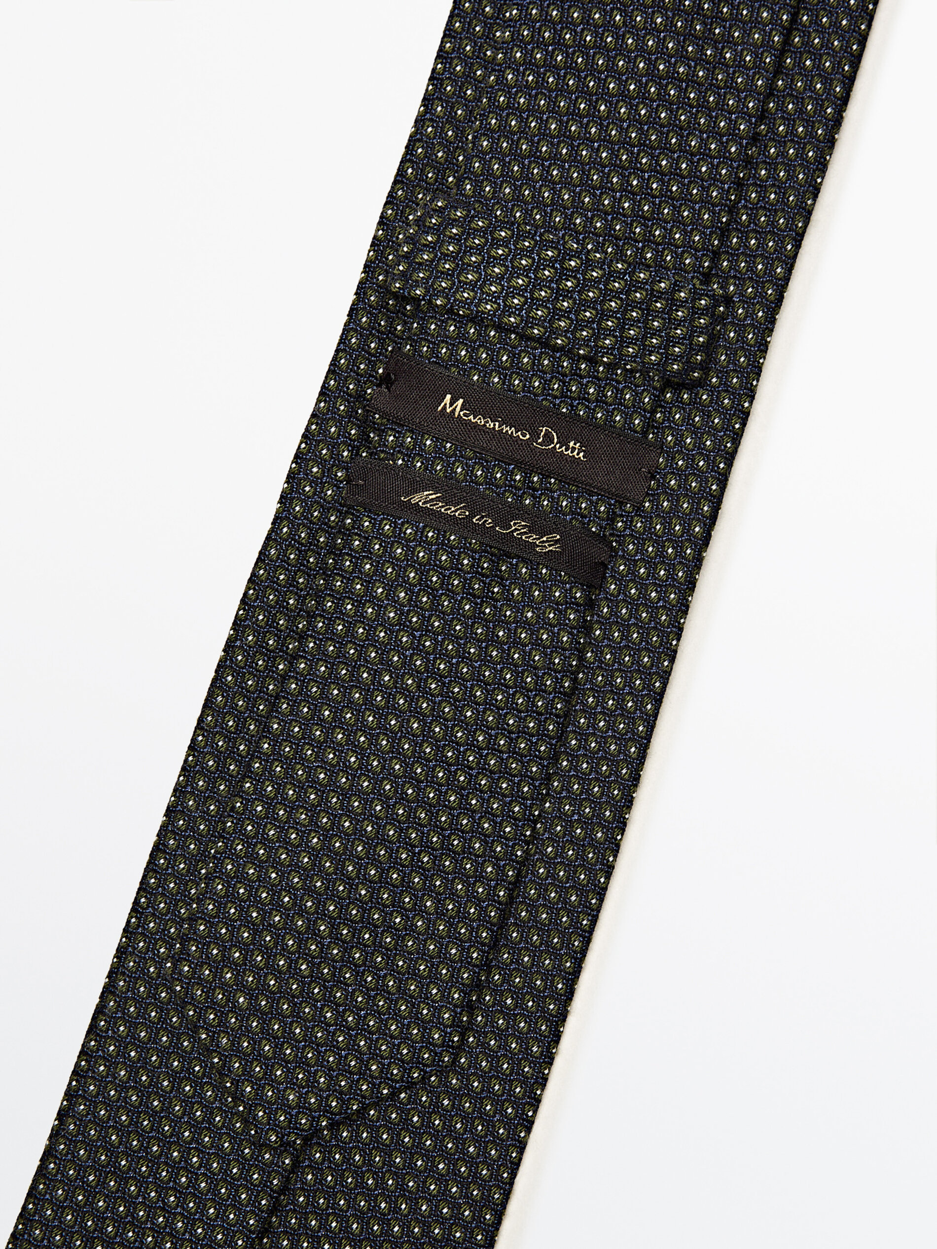 Corbata microdibujo mezcla algodón seda - AZUL MARINO