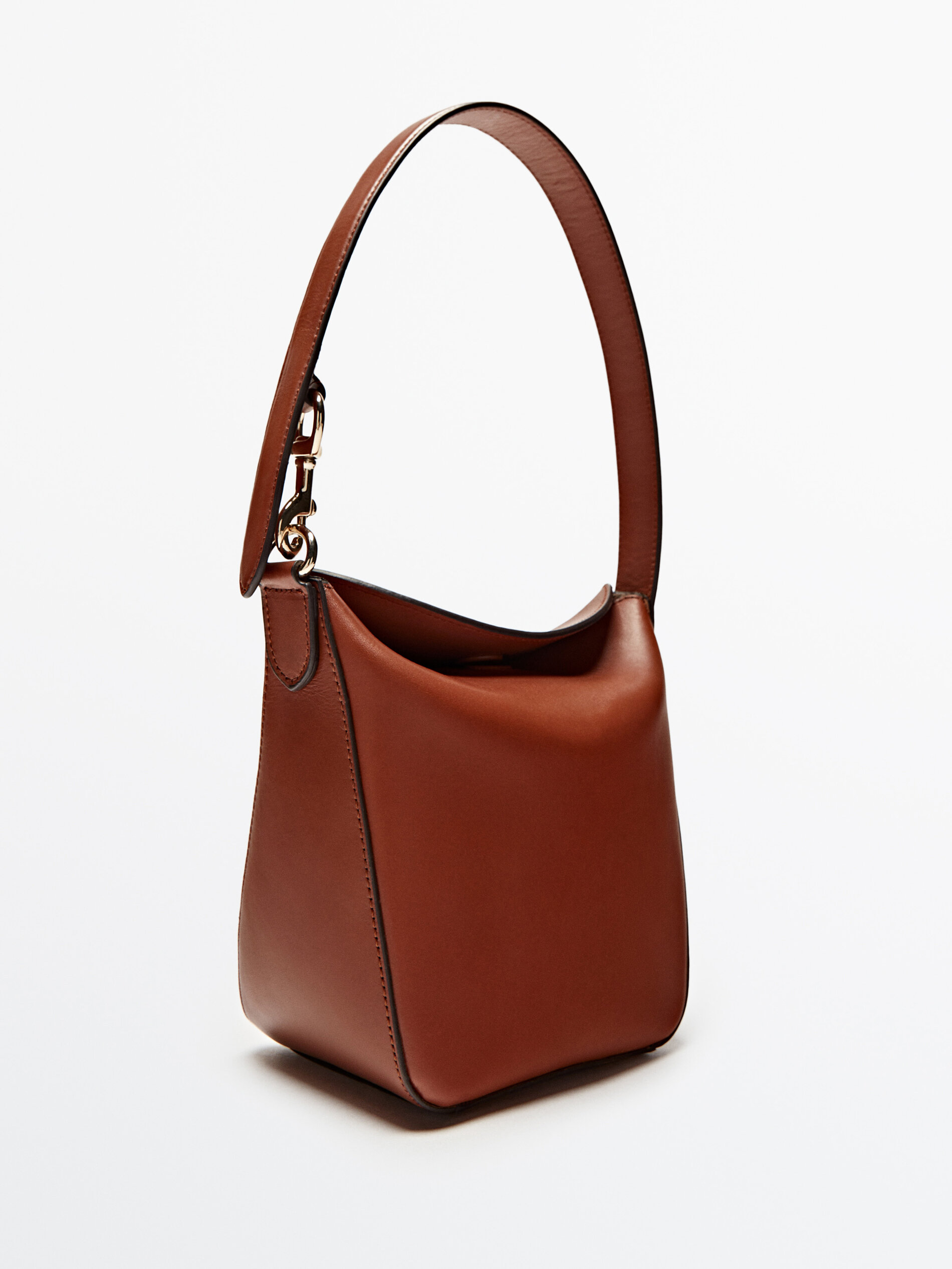 Bolso hombro mini cubo piel napa - CUERO