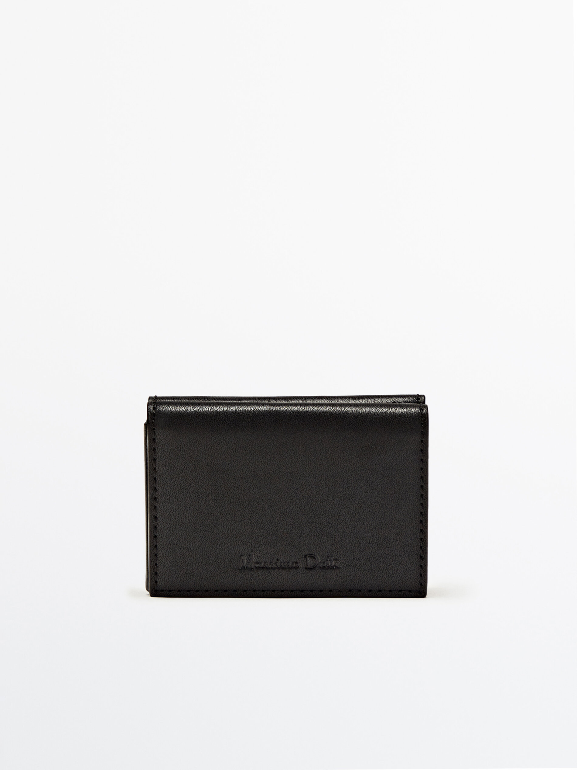 Cartera piel plegada - NEGRO