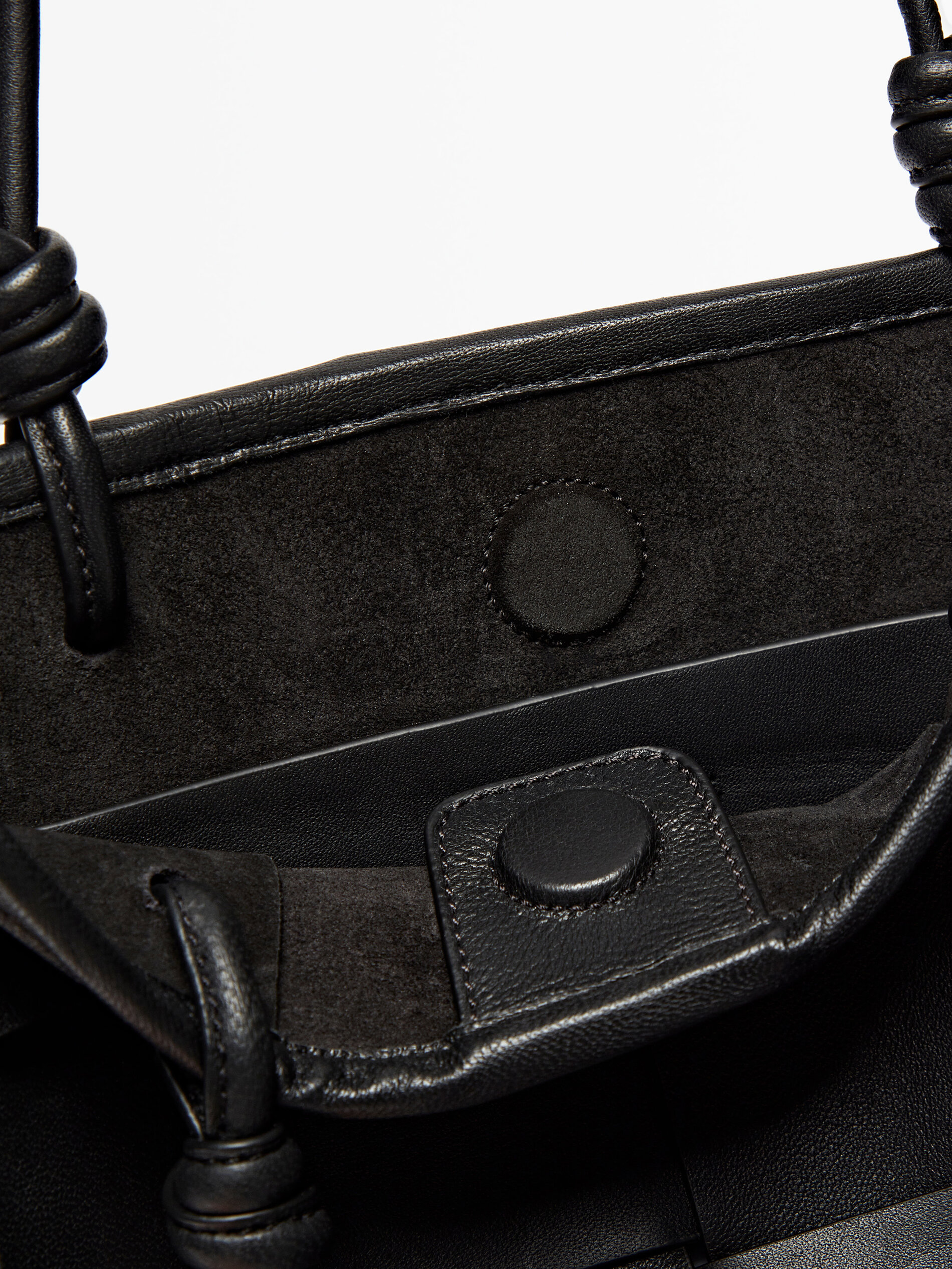 Bolso tote piel napa trenzado - NEGRO