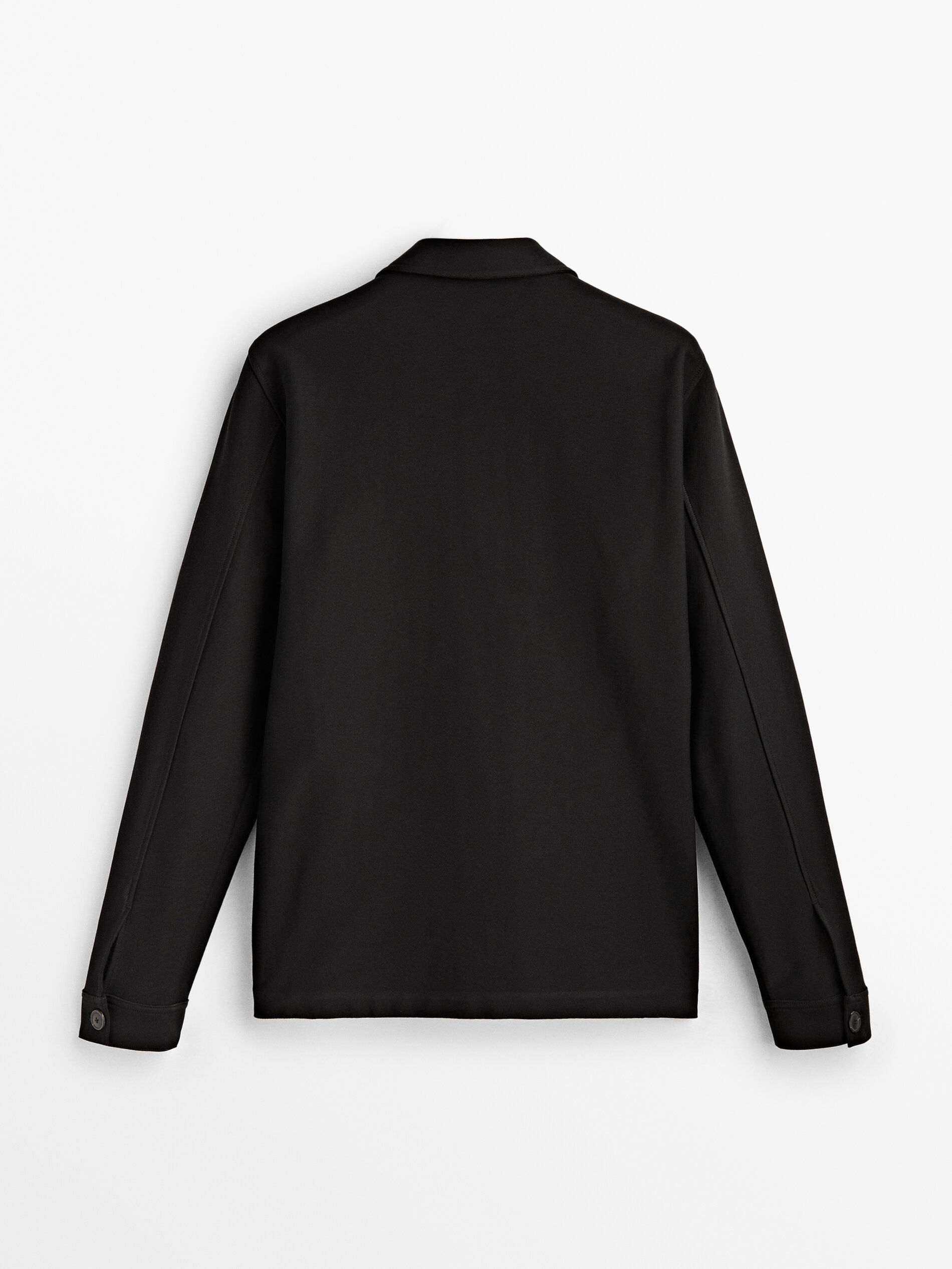 Sobrecamisa sarga algodón bolsillos - NEGRO