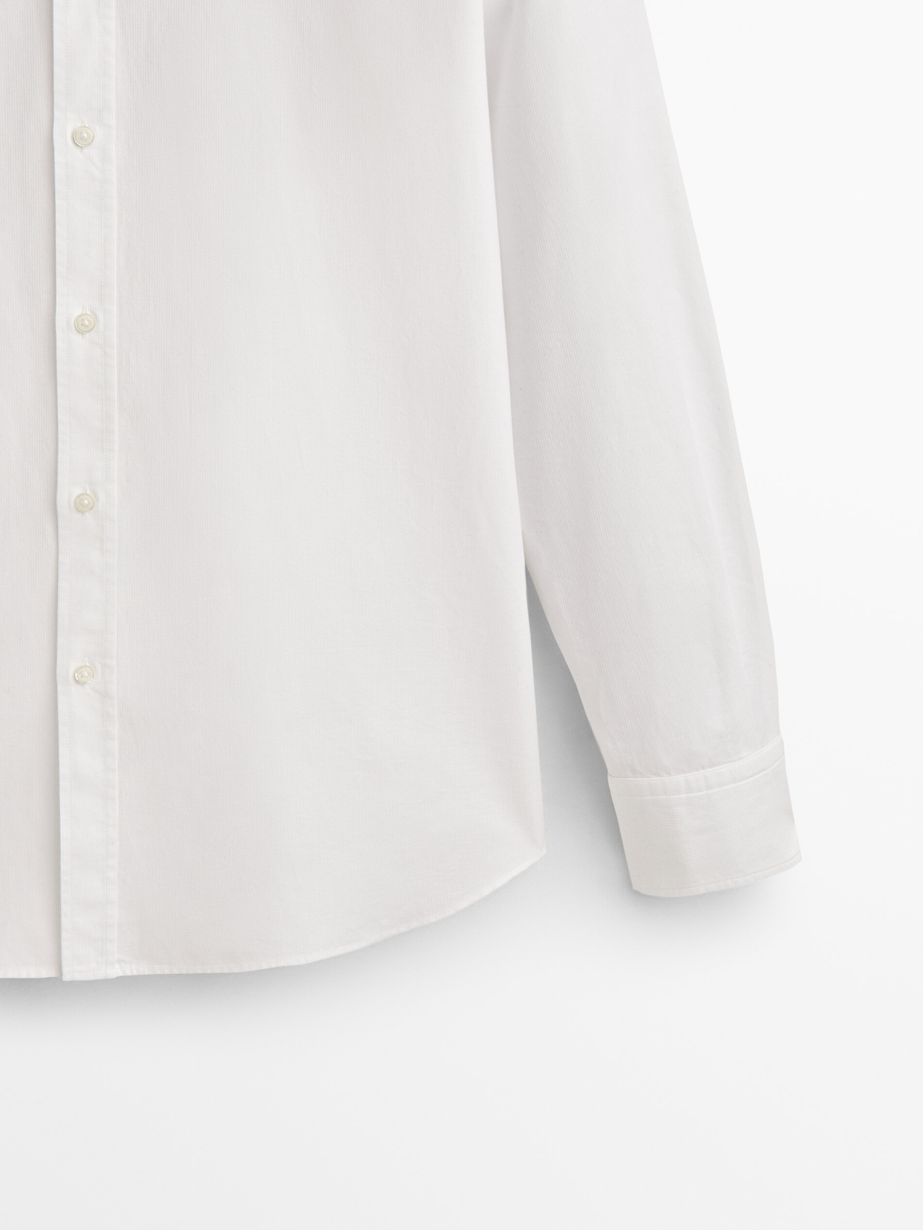Camisa estructura algodón slim fit - BLANCO