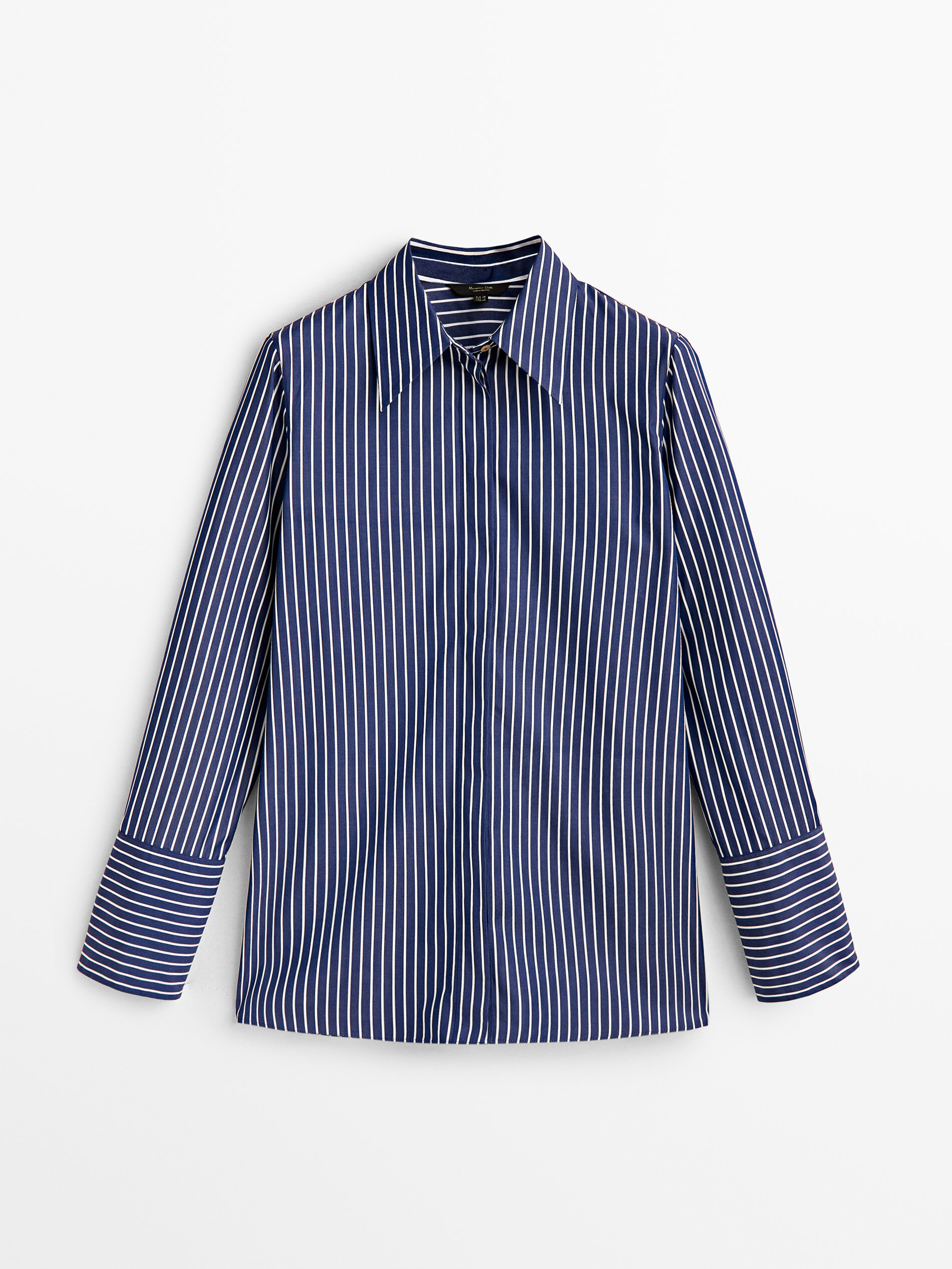 Camisa popelín algodón rayas - AZUL MARINO