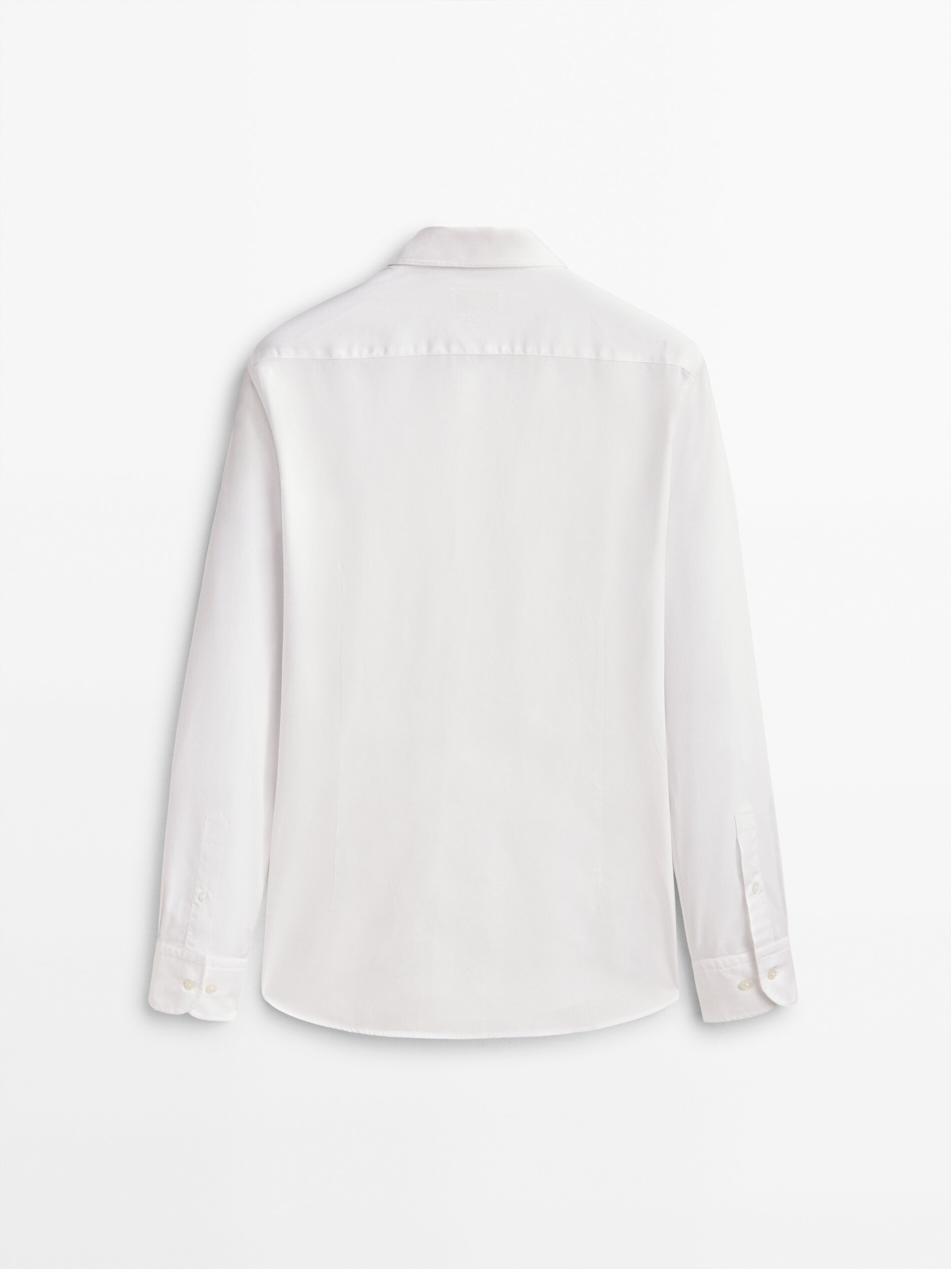 Camisa estructura algodón slim fit - BLANCO