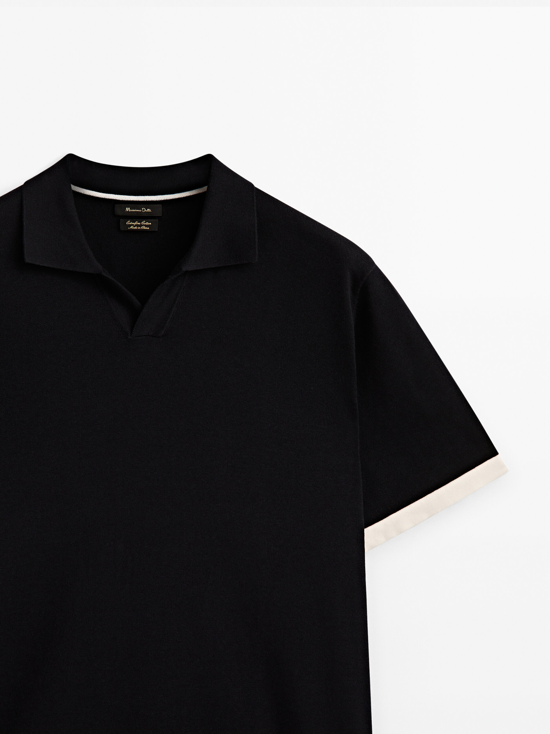 Jersey polo manga corta contraste - AZUL MARINO