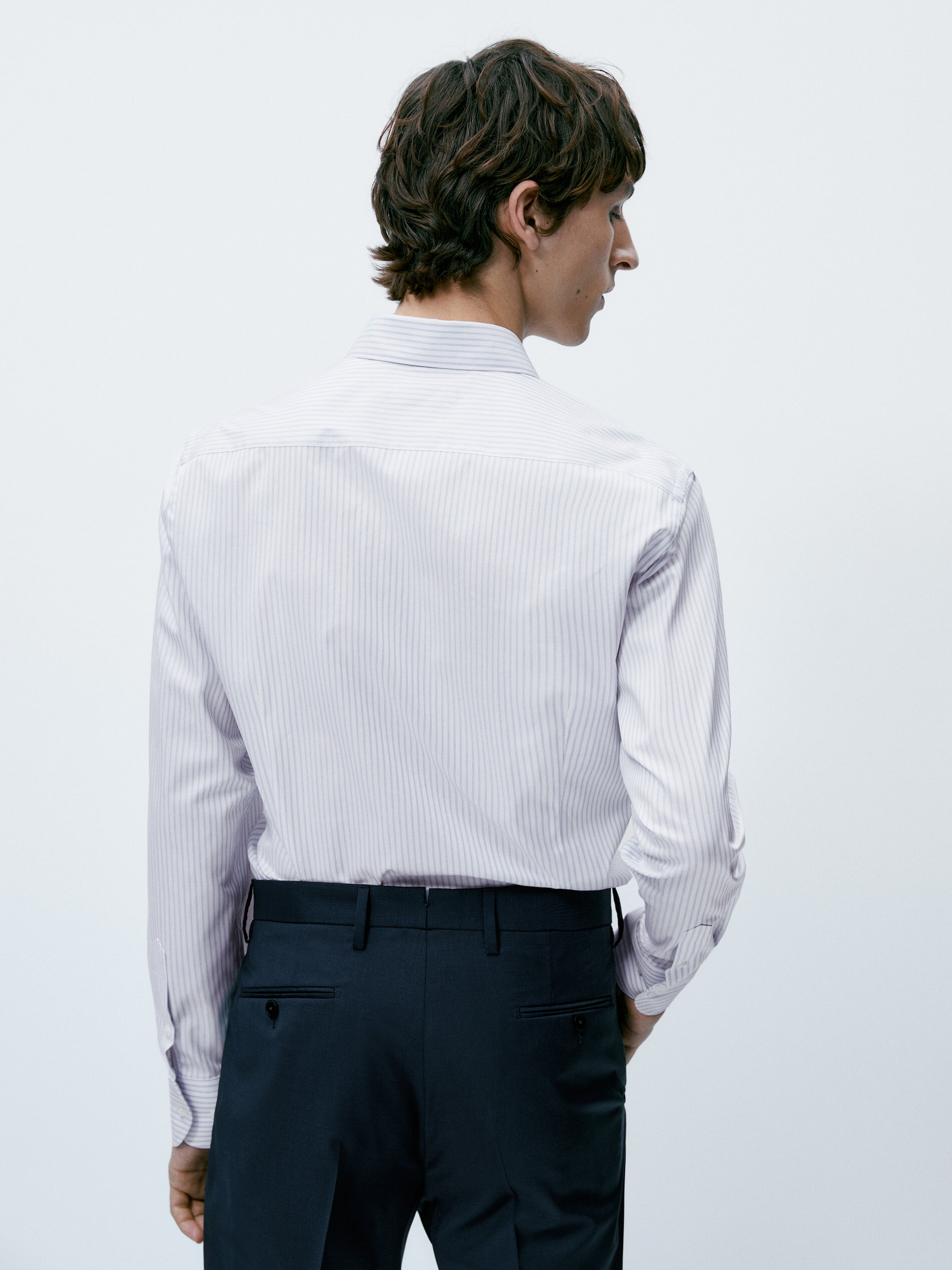 Camisa rayas easy iron slim fit - CELESTE