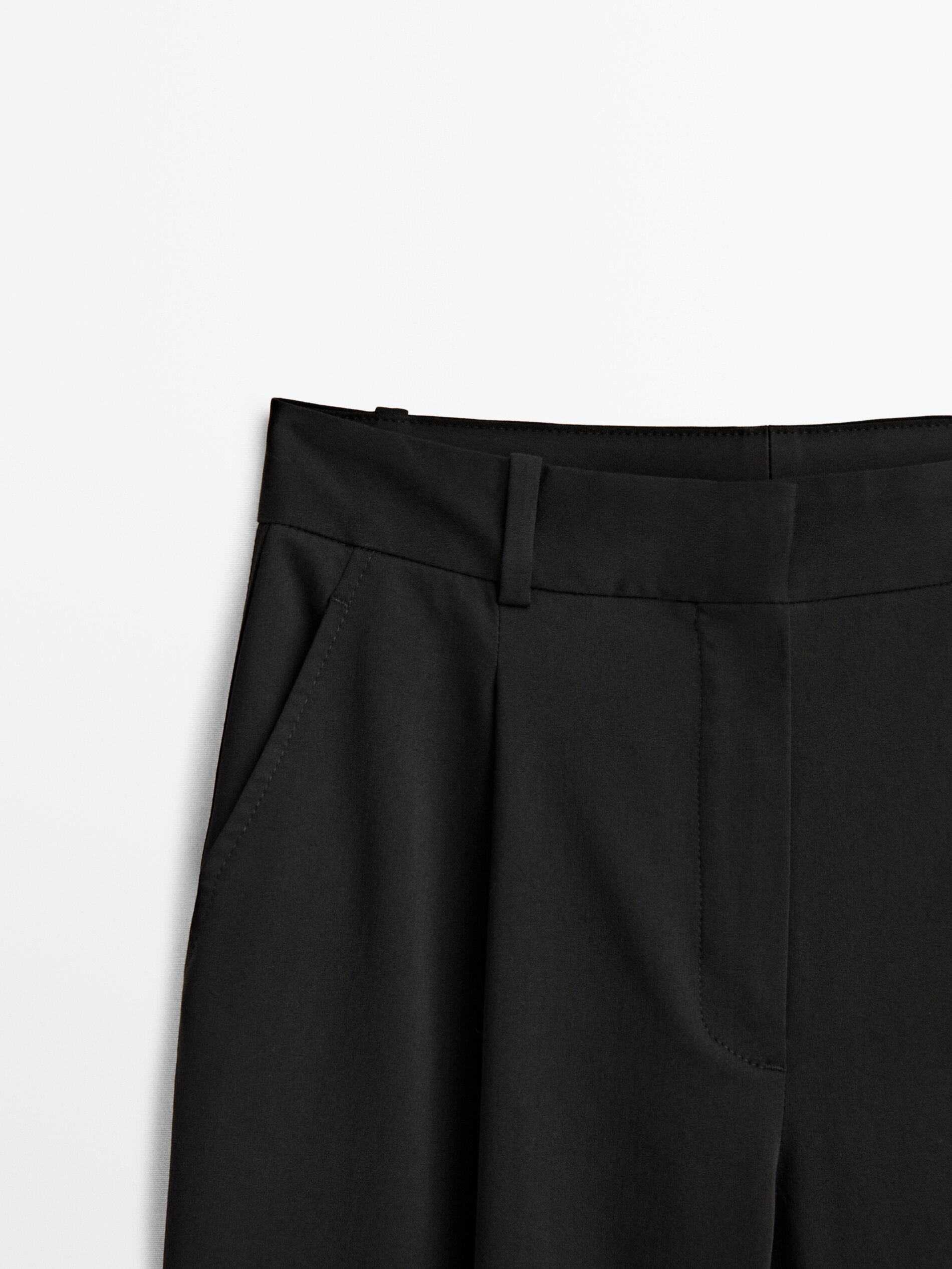Pantalón negro pinzas cargo - NEGRO