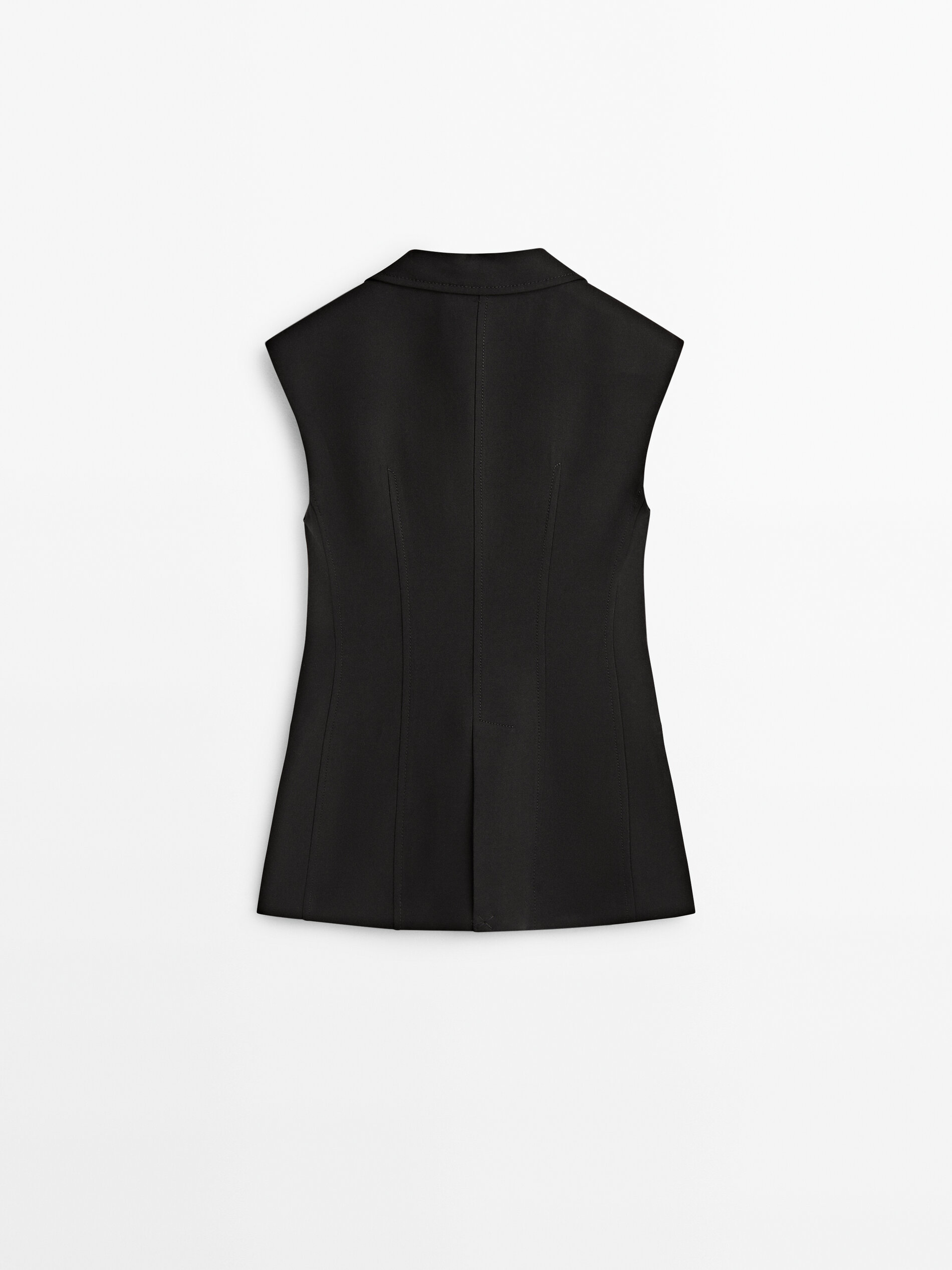 Chaleco entallado negro botones - NEGRO