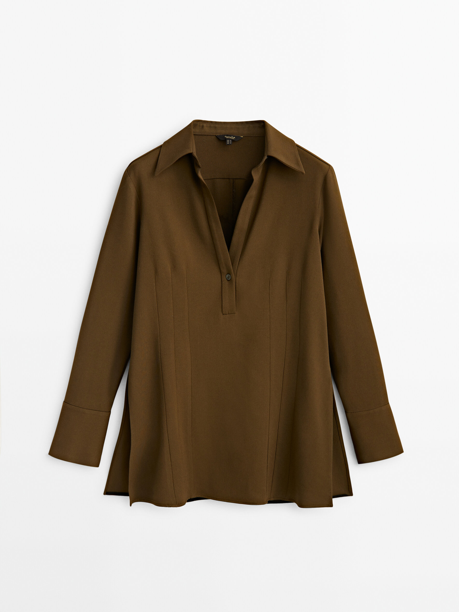 Camisa entallada costuras - KAKI