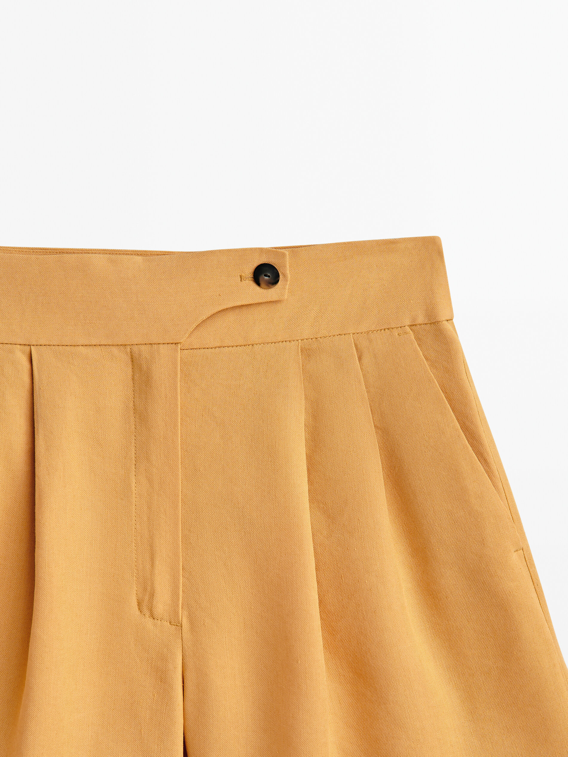 Bermuda larga pinzas - AMARILLO MOSTAZA