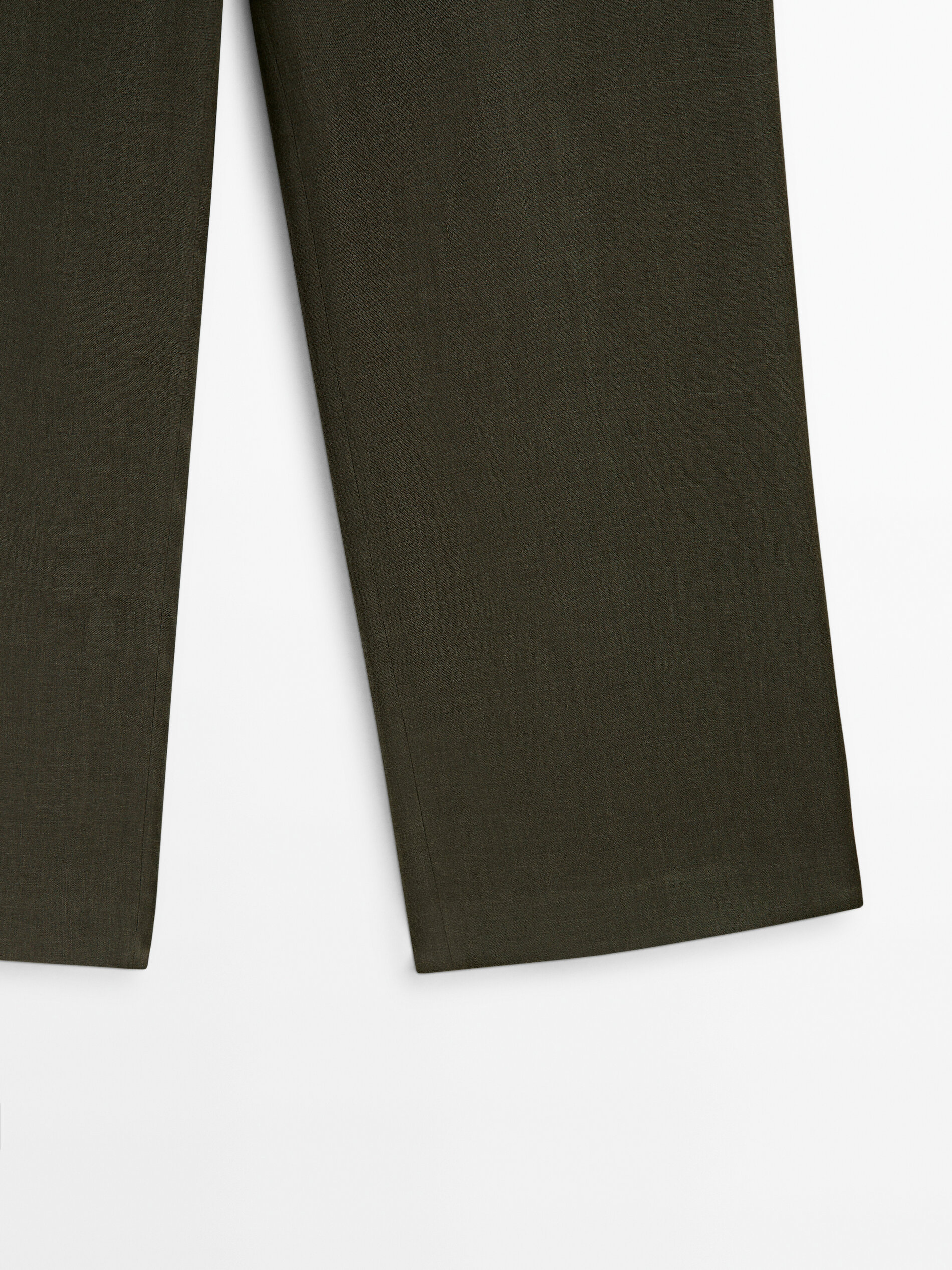 Pantalón traje 100% lino cropped - GRIS