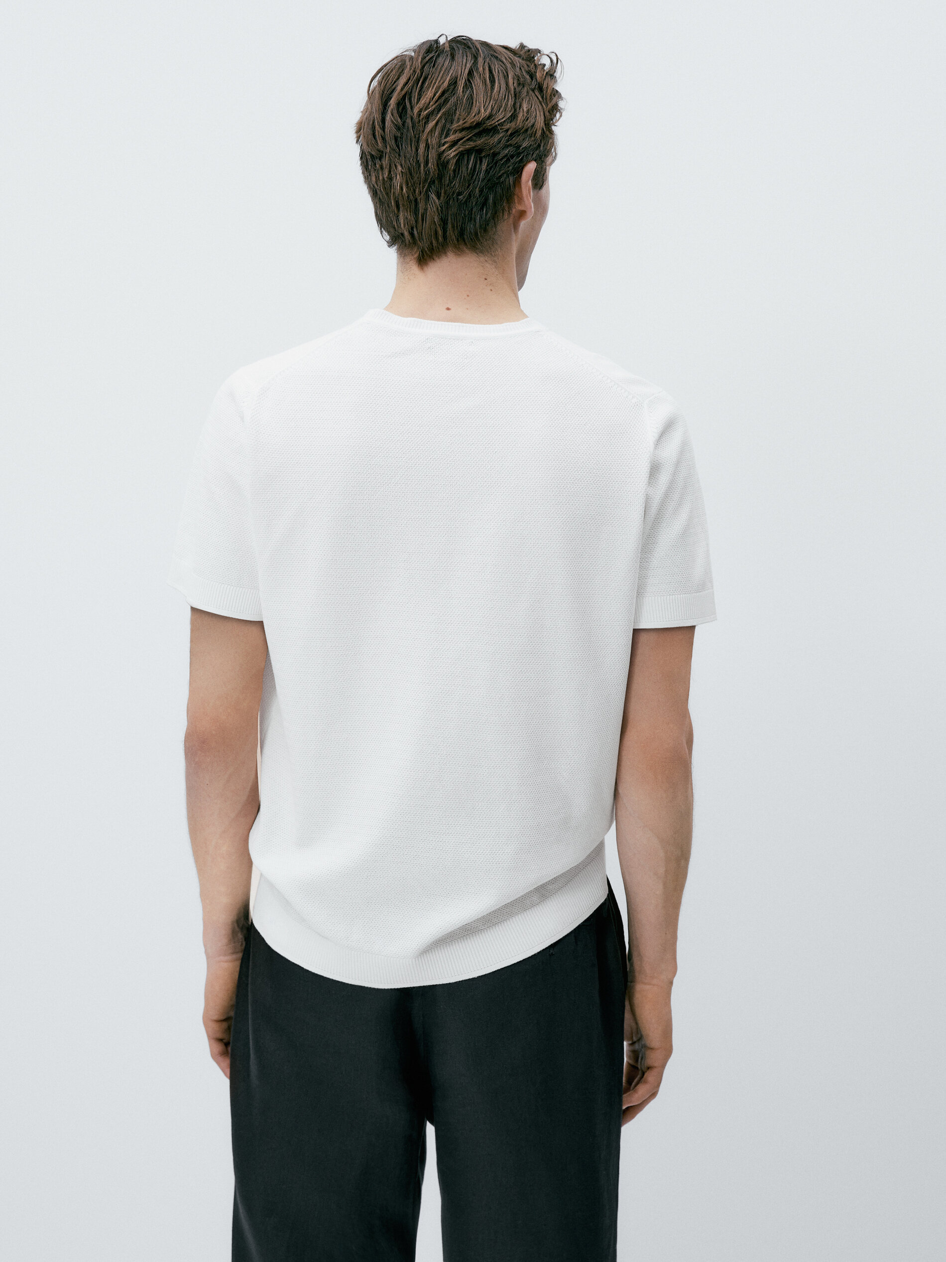 Jersey punto estructura manga corta - BLANCO