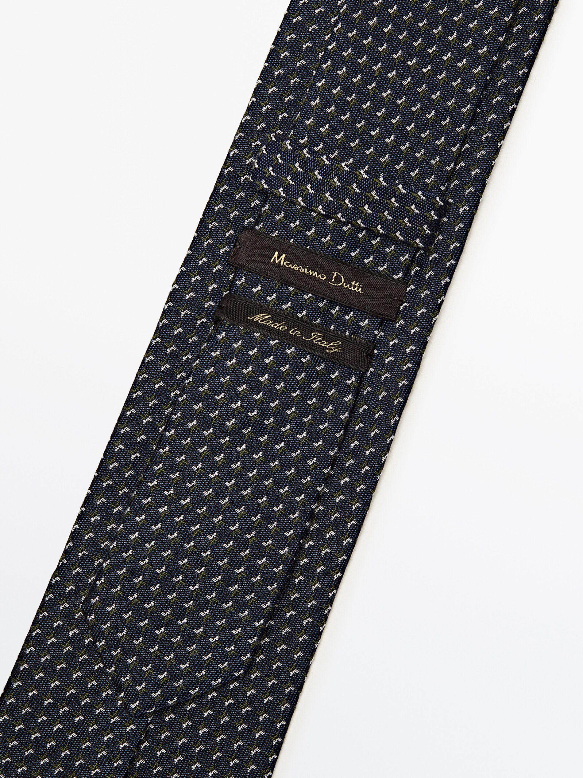 Corbata microdibujo mezcla algodón seda - AZUL MARINO