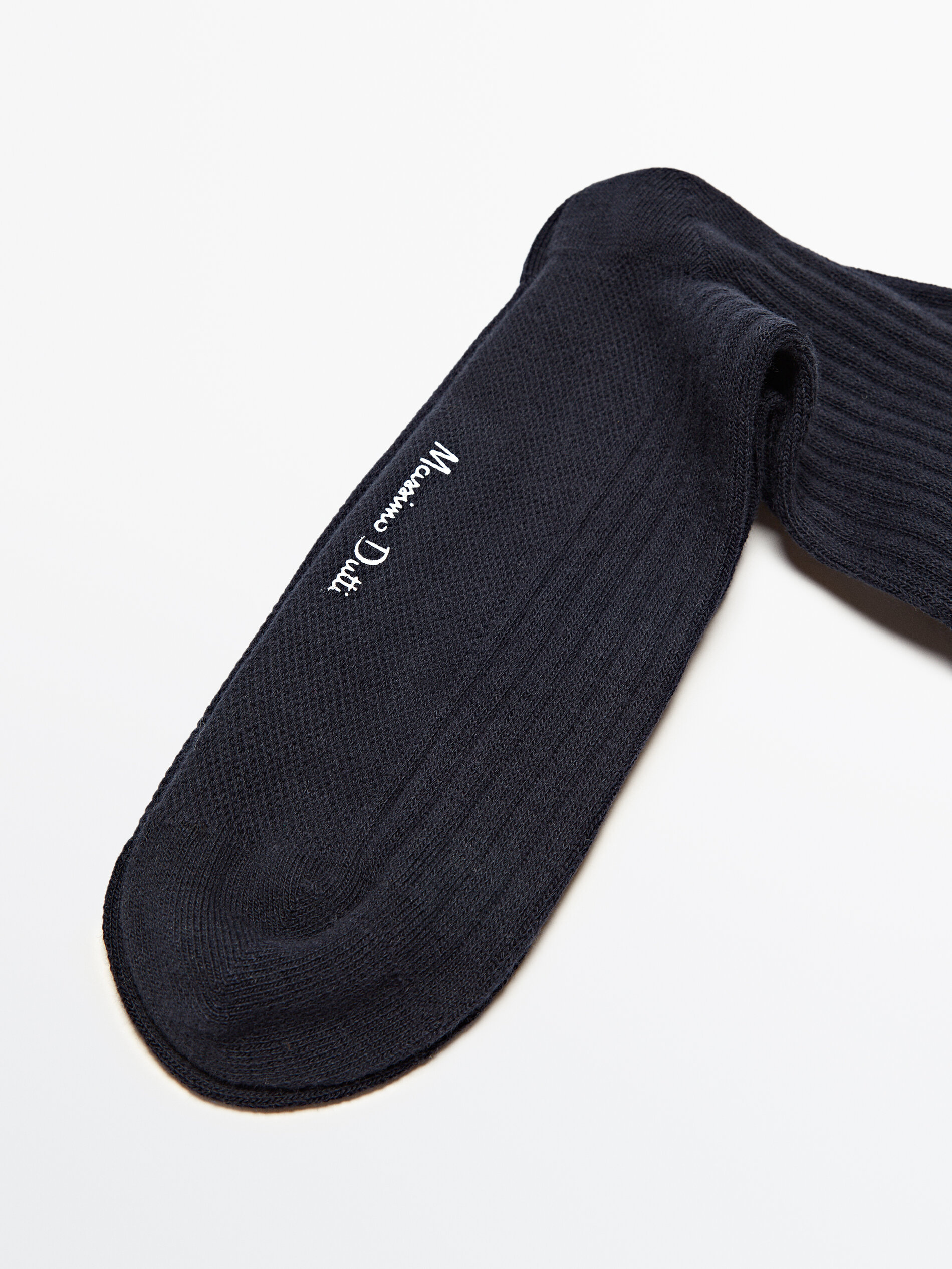 Calcetines largos canalé con algodón - AZUL MARINO