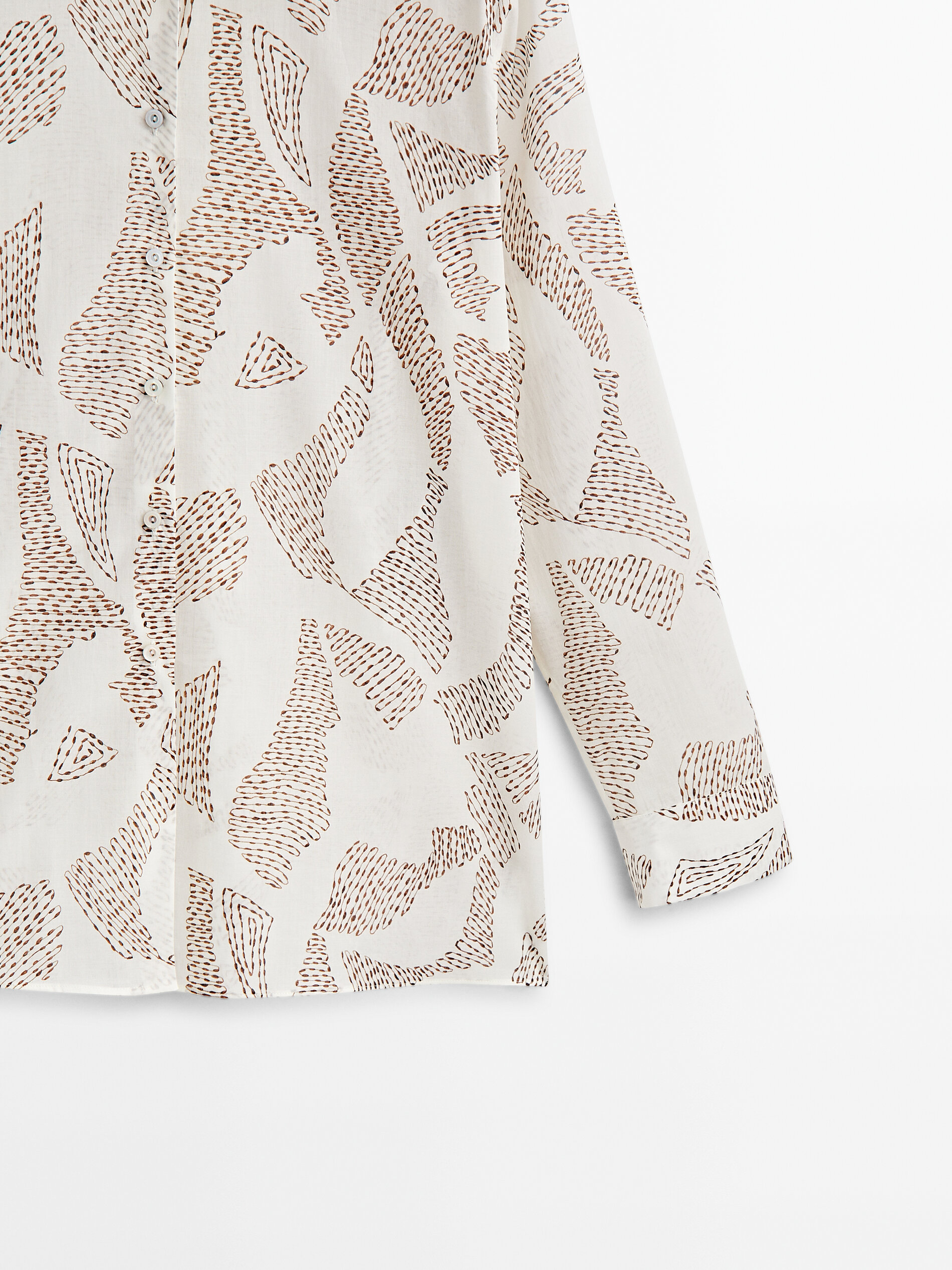 Camisa estampada 100% algodón - CRUDO