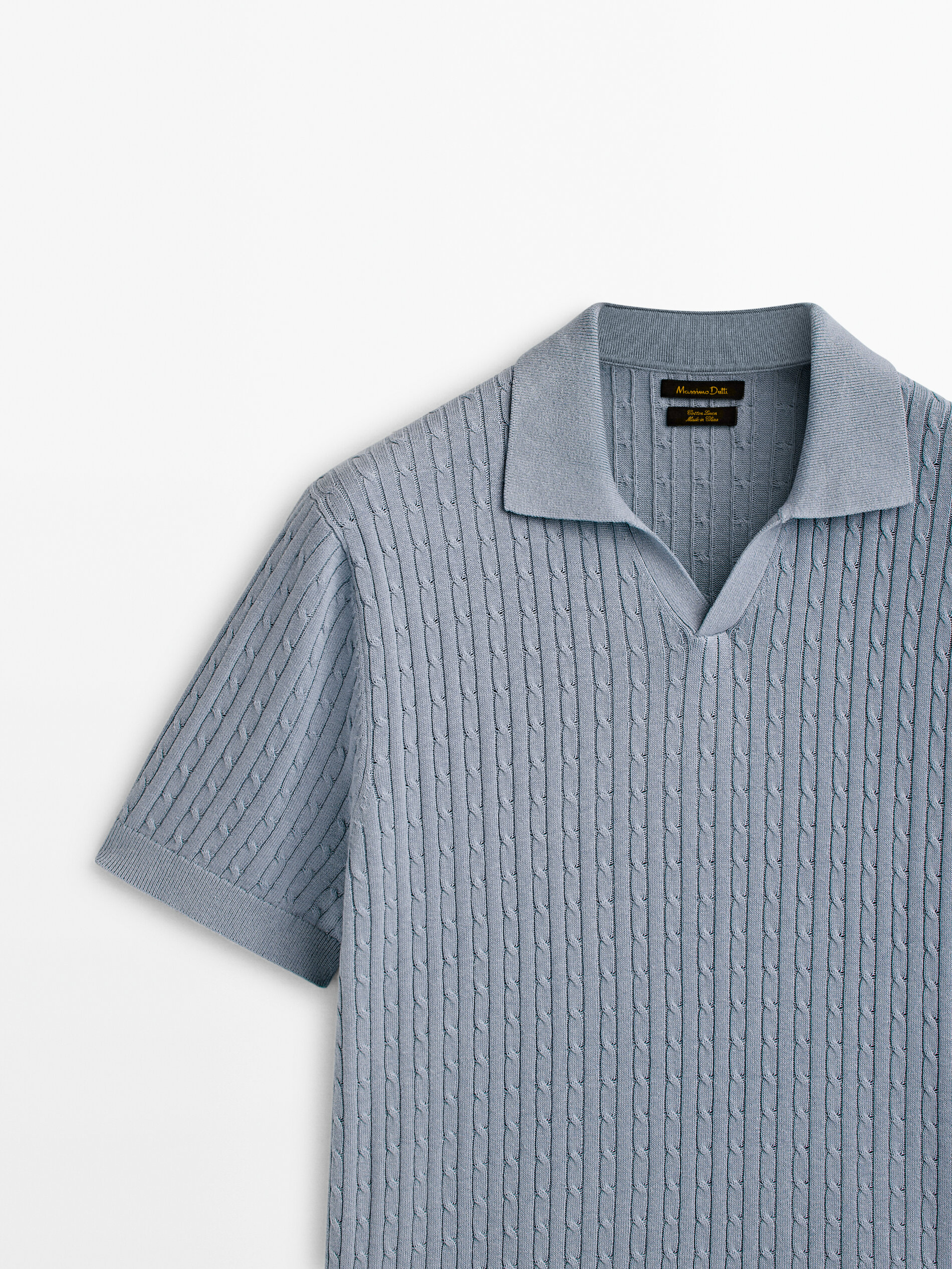 Jersey polo punto cable - AZUL