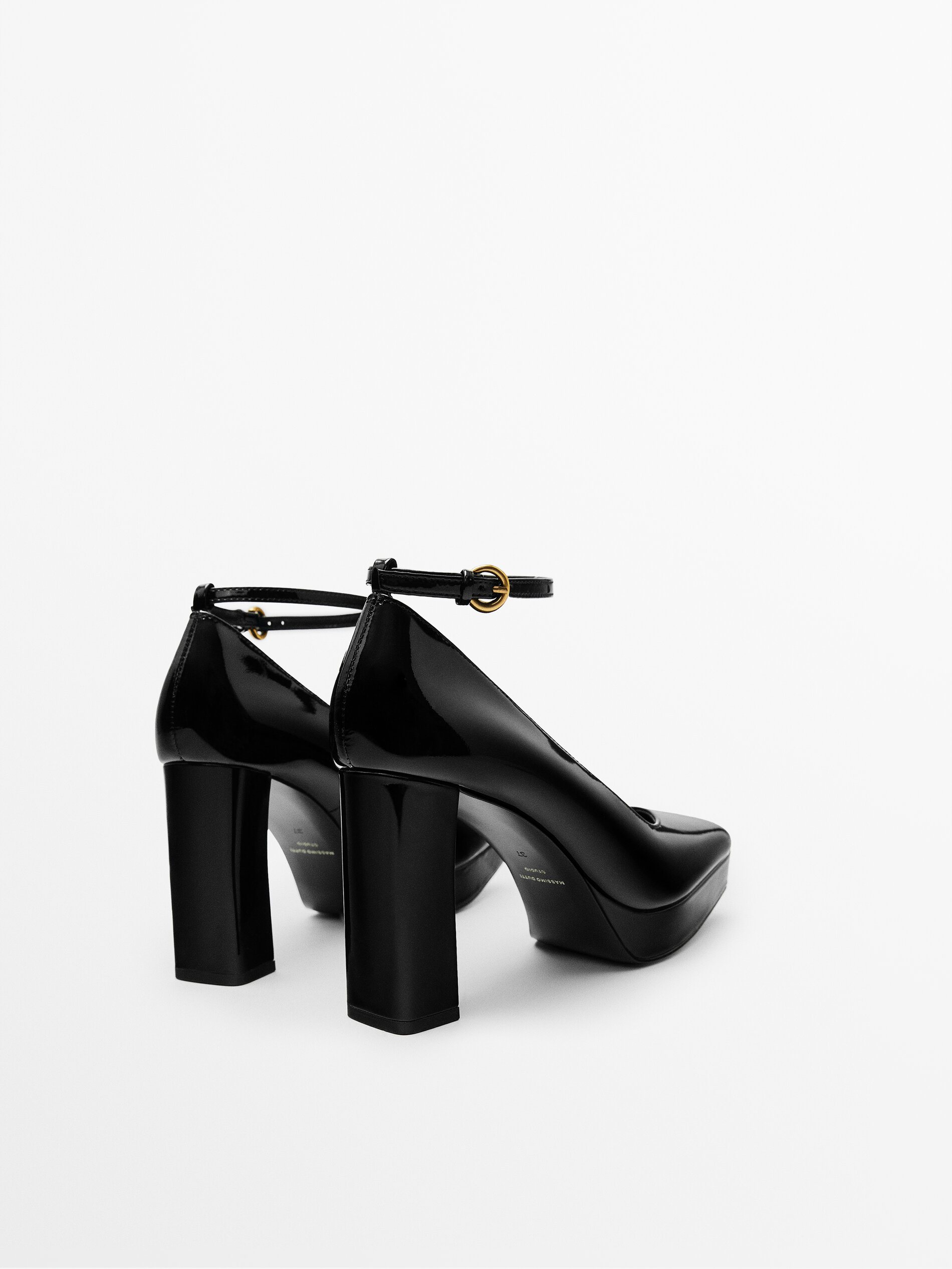 Zapato tacón piel plataforma -Studio - NEGRO