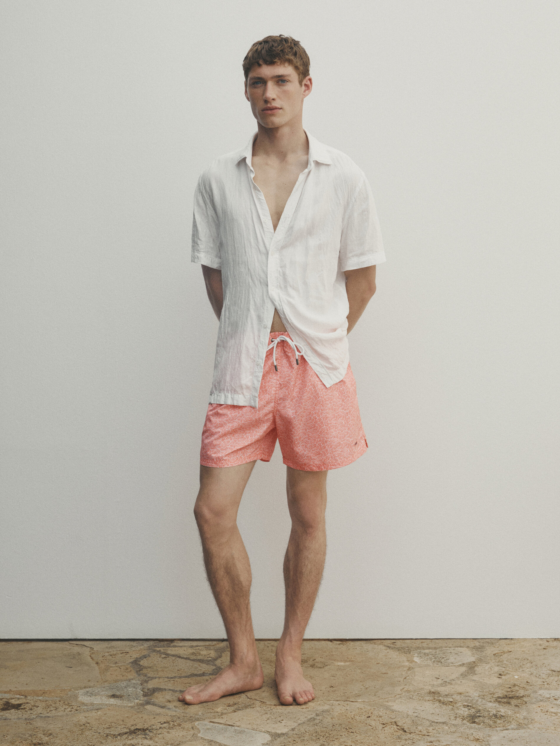 Bañador estampado motivo marino - CORAL