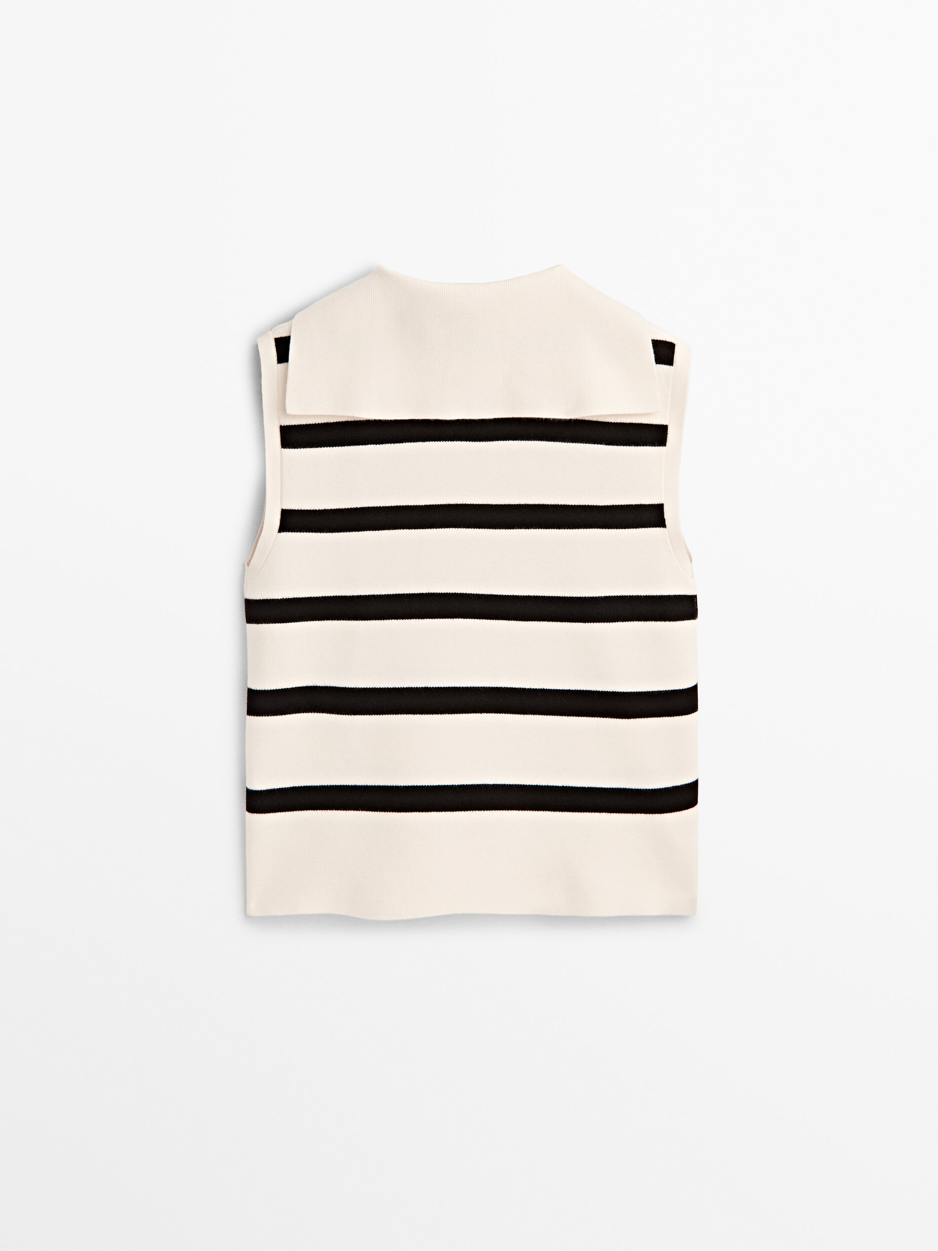 Chaleco punto rayas - CRUDO