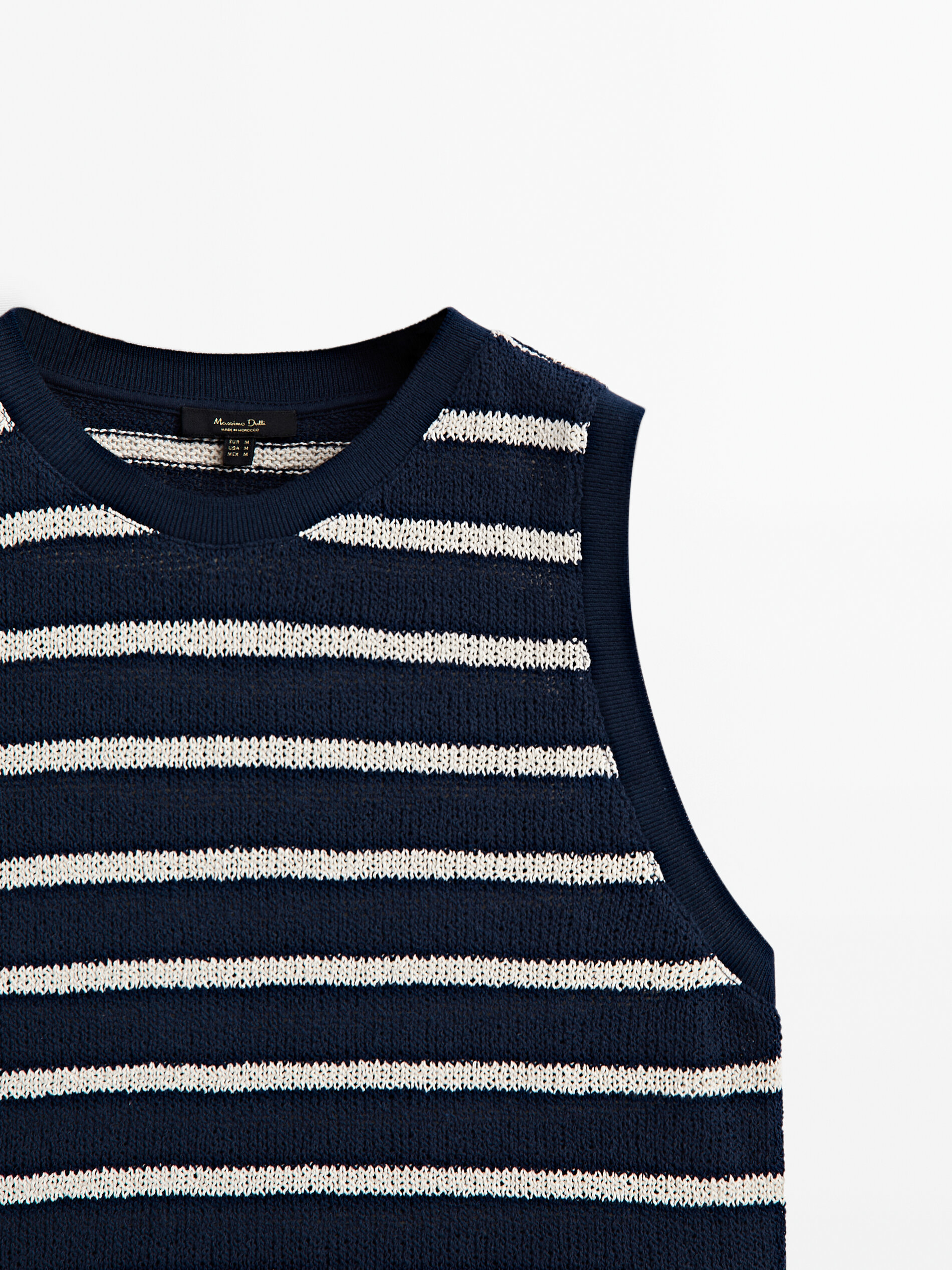 Top crop rayas estructura - AZUL MARINO