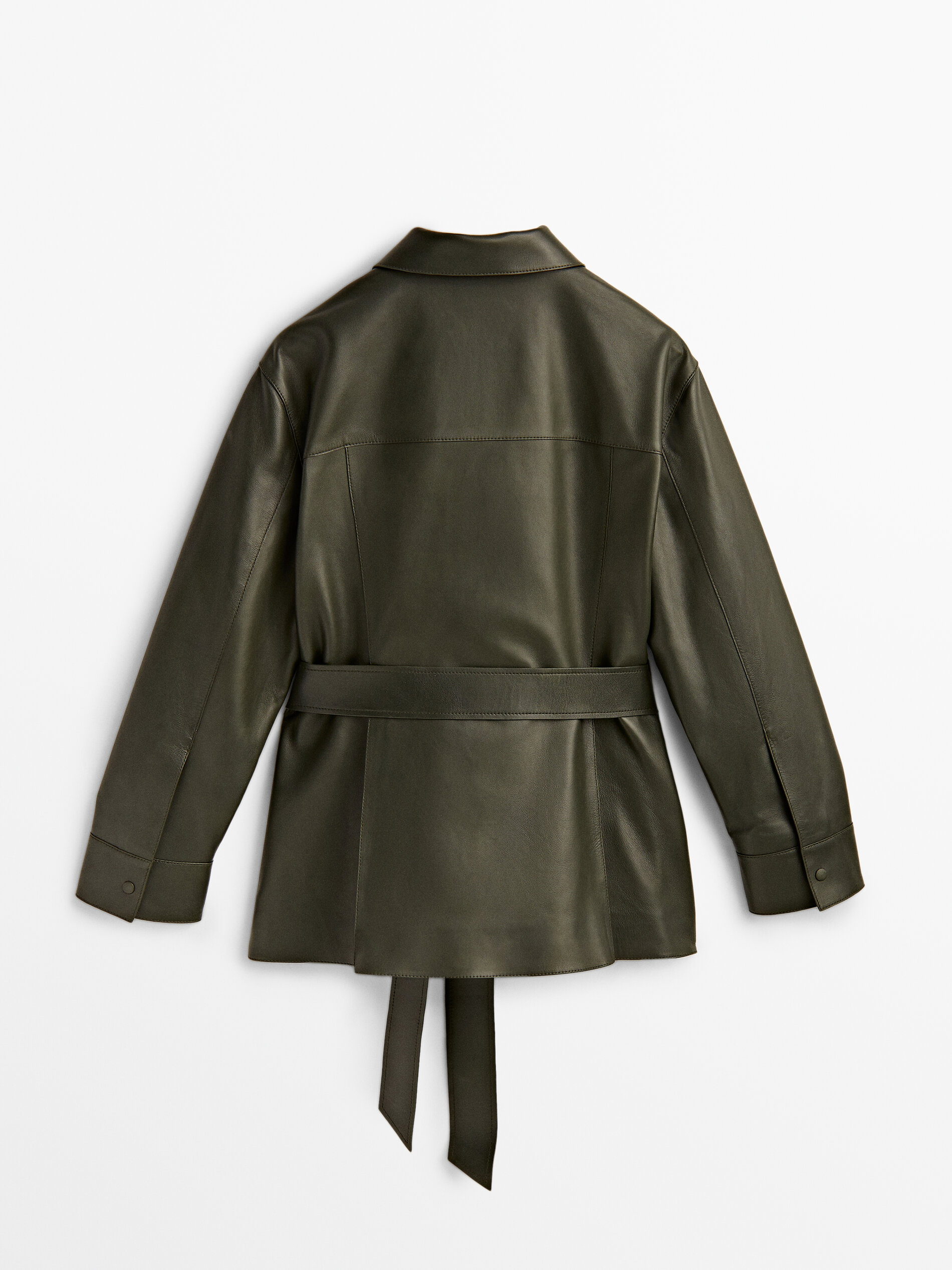 Chaqueta piel napa bolsillos - VERDE