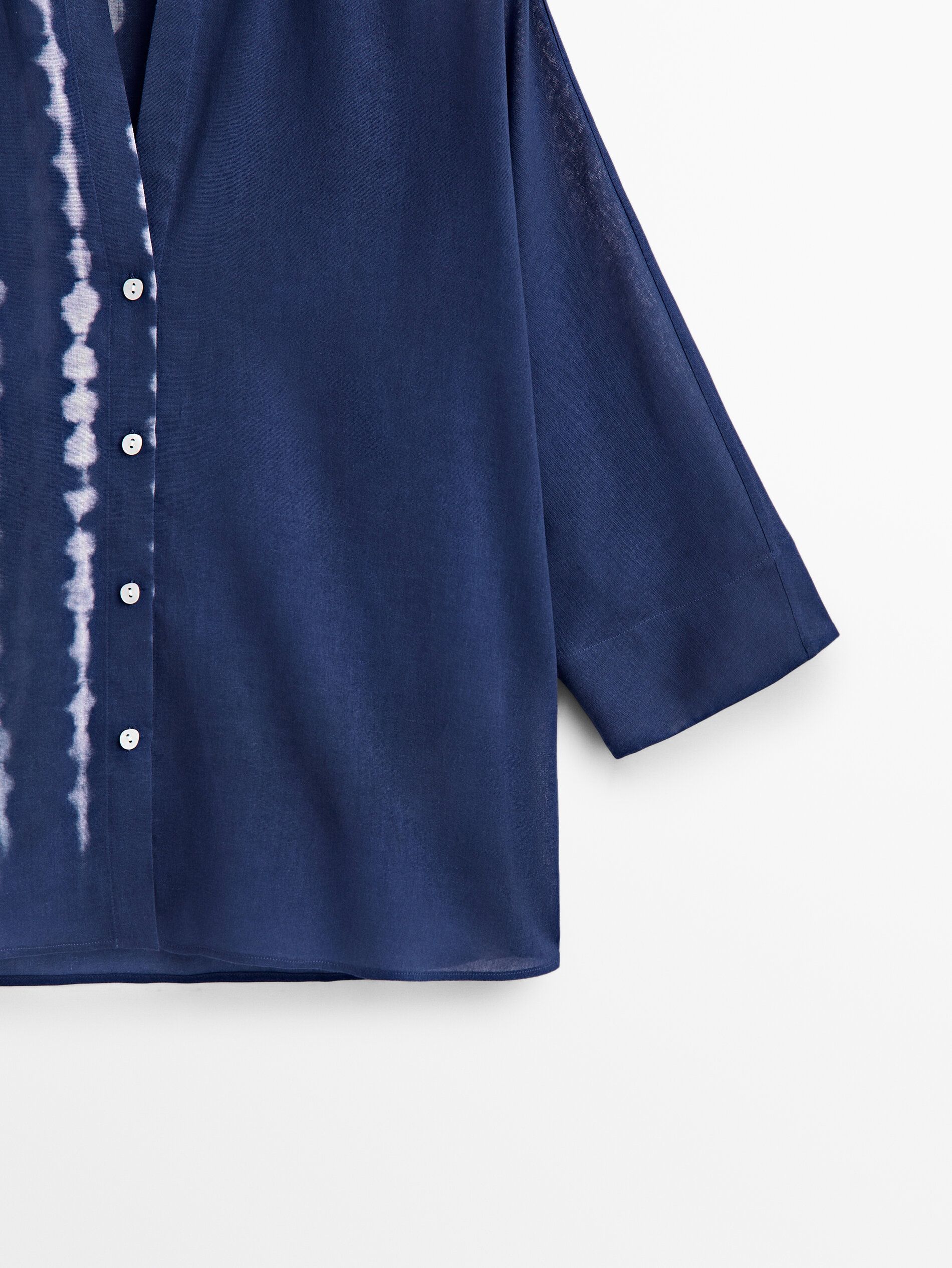 Camisa algodón tie dye azul - Azul Claro