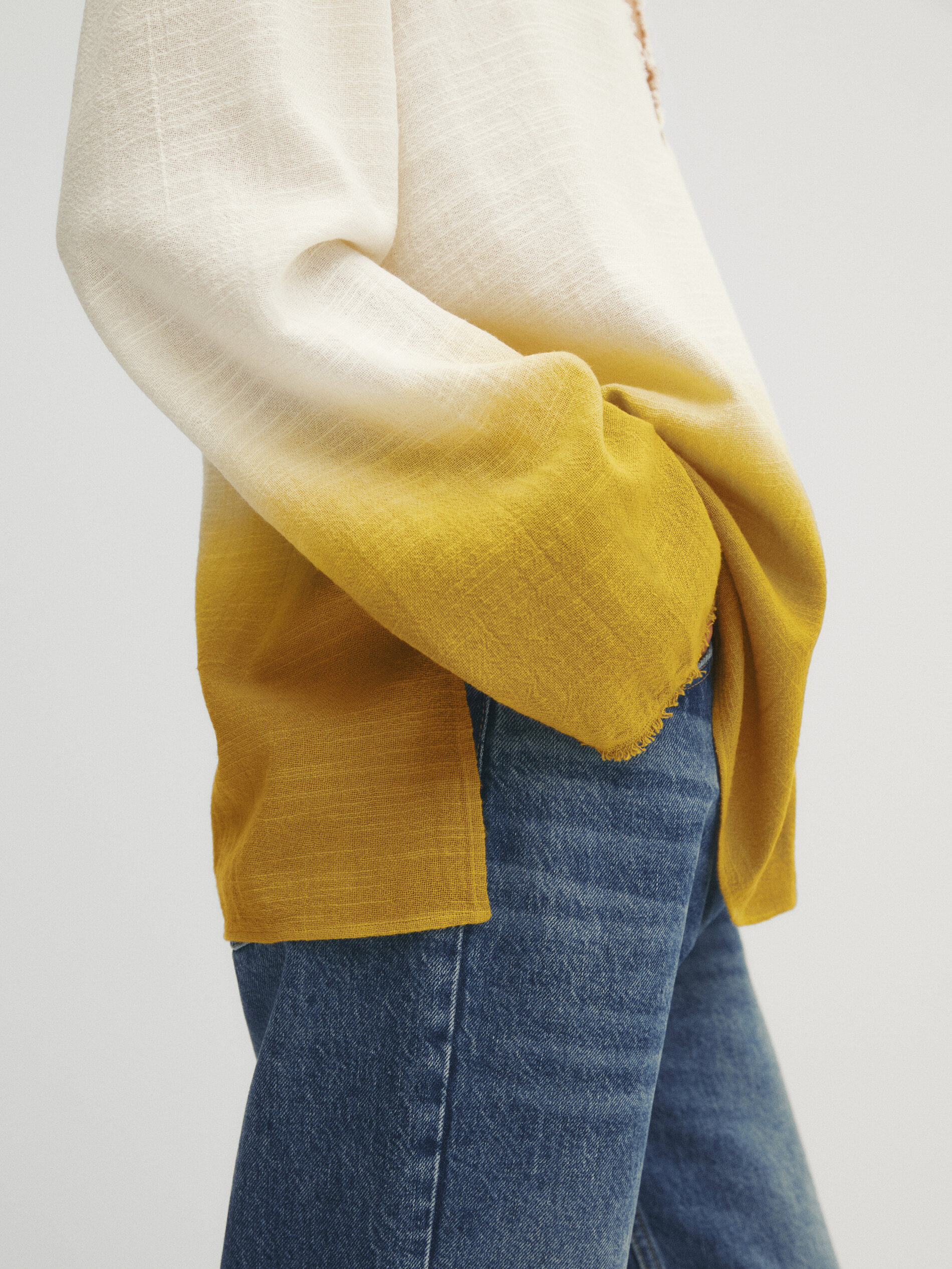 Camisa rústica degradado - AMARILLO MOSTAZA