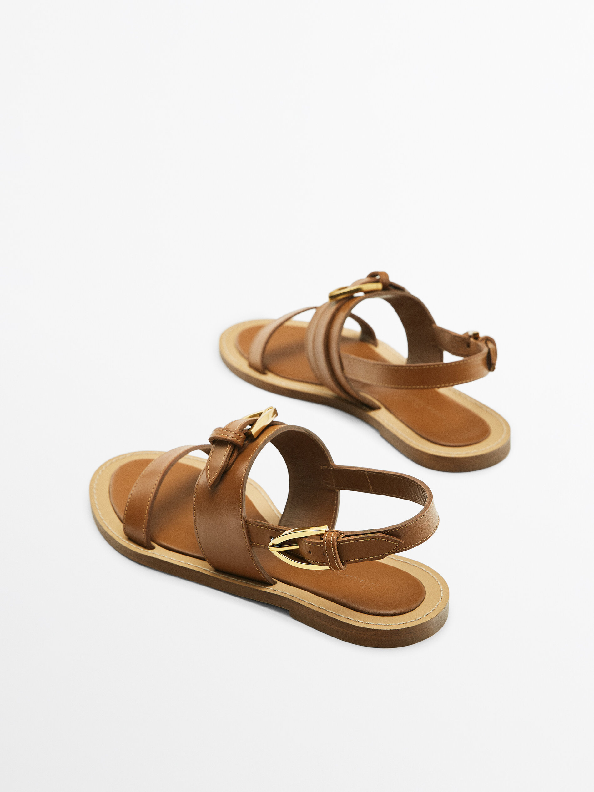 Sandalia piel pala hebilla - CUERO