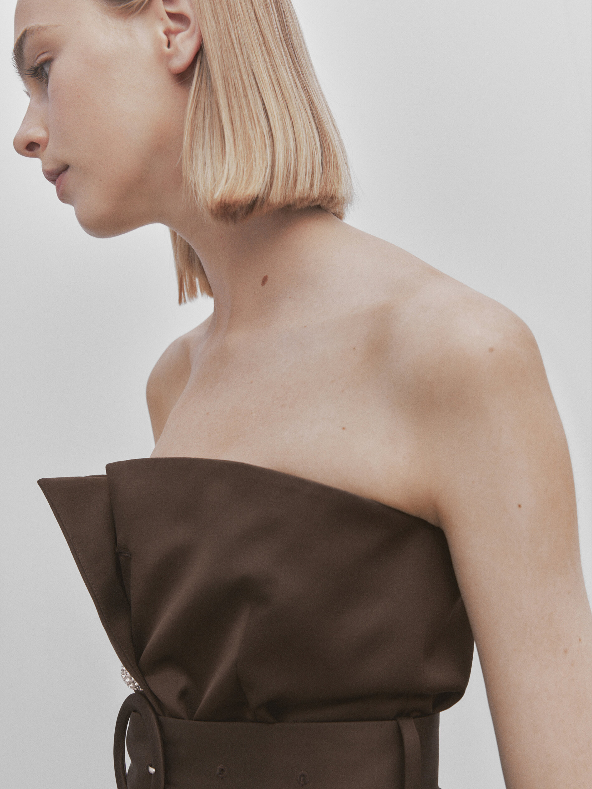 Vestido americana -Studio - MARRÓN