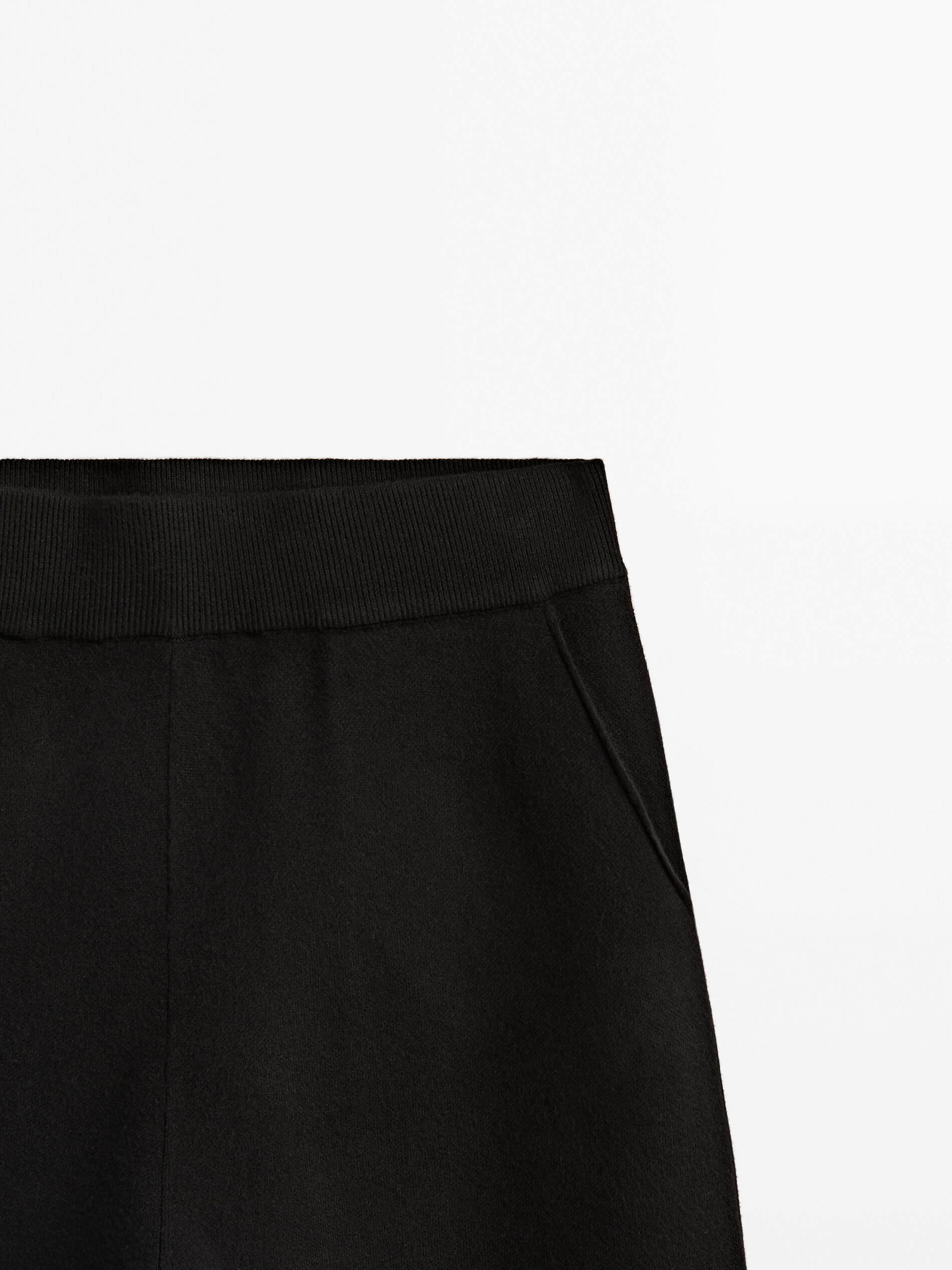 Pantalón de punto recto - NEGRO