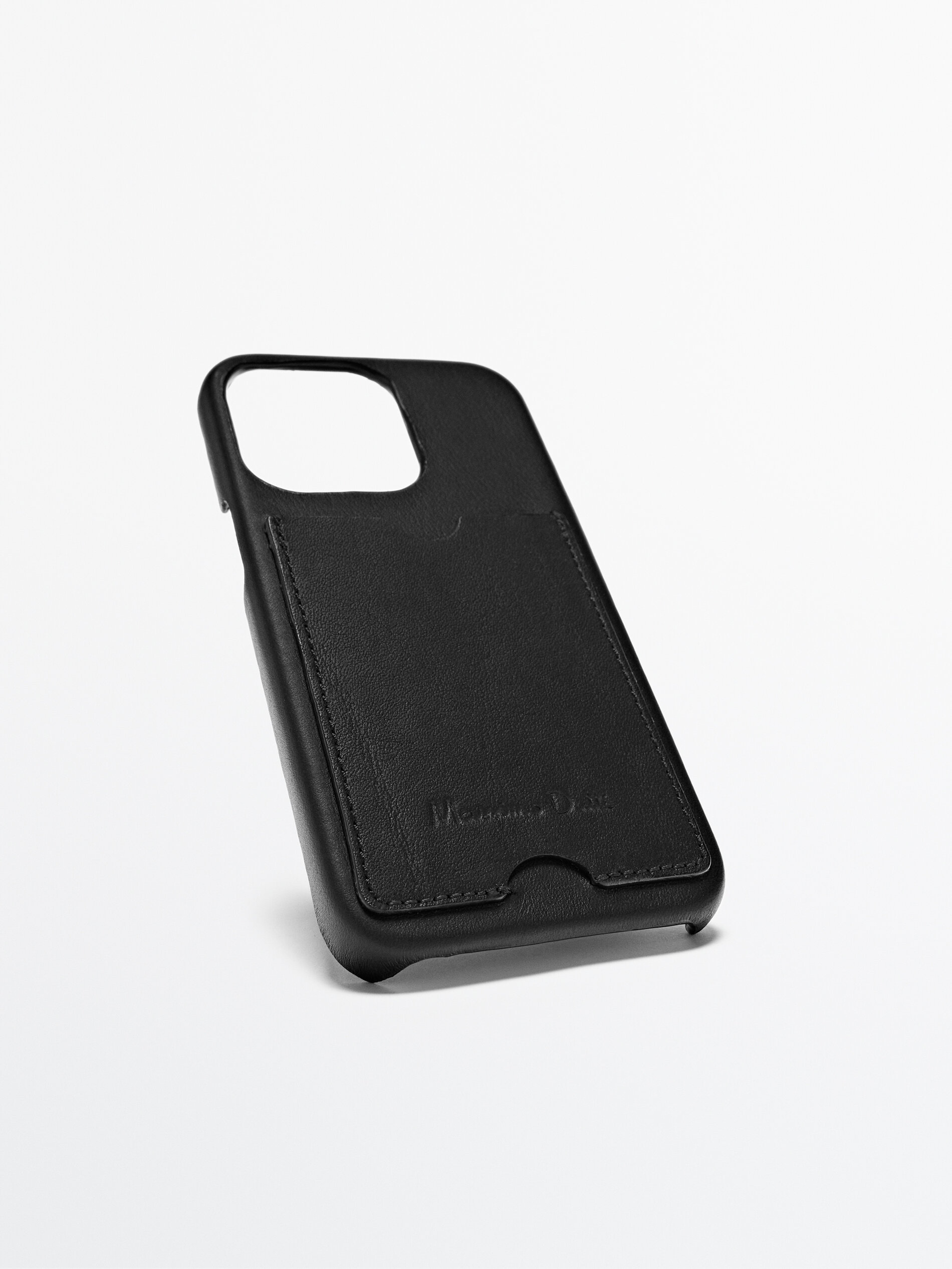 Funda iphone 13 pro piel con tarjetero - NEGRO