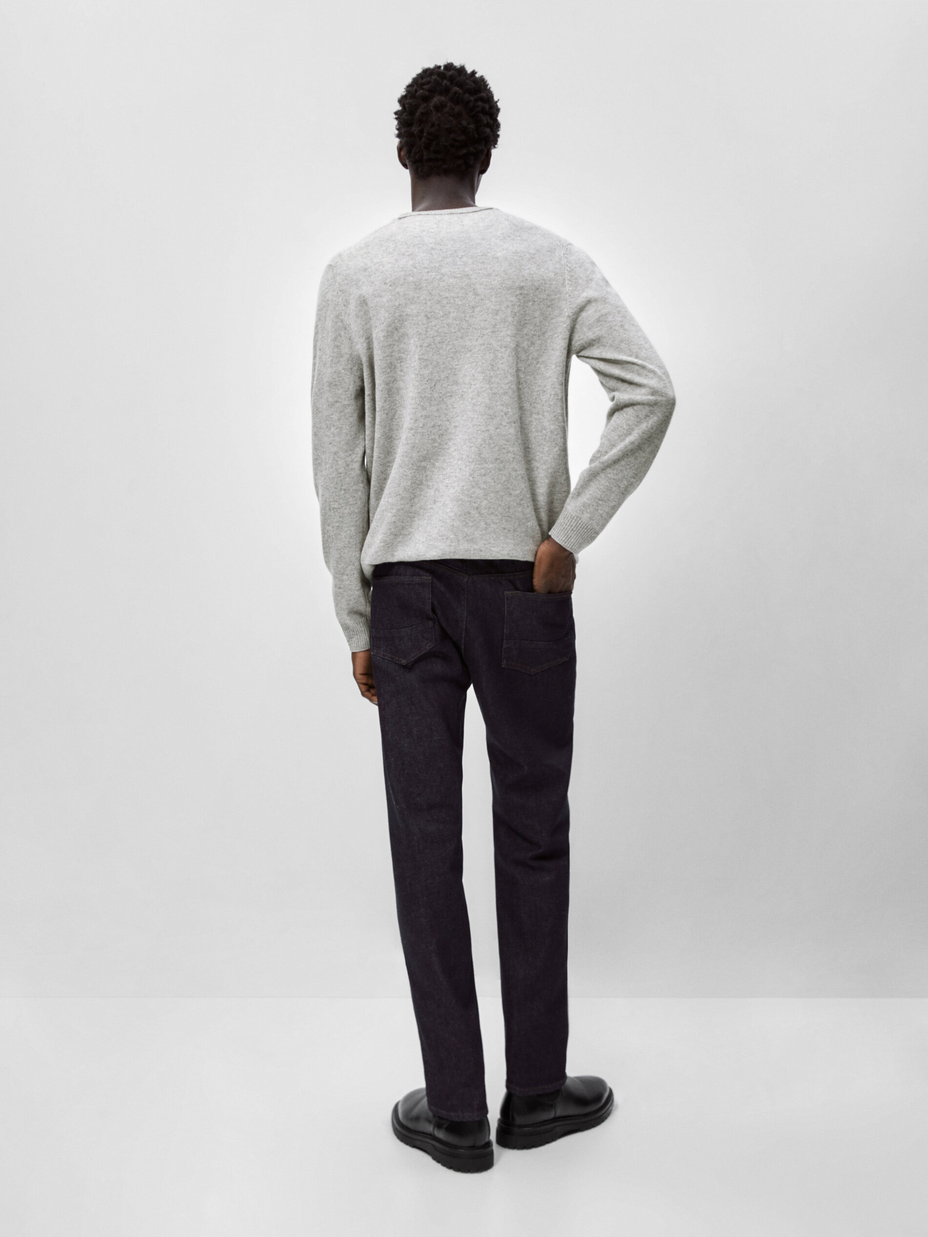 Pantalón vaquero desencolado regular fit - INDIGO